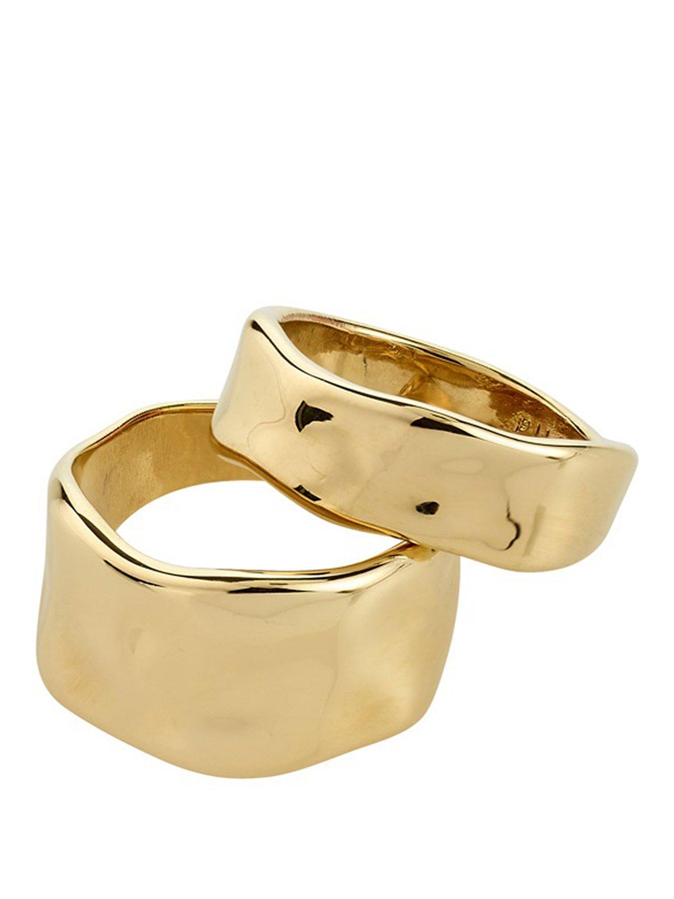 Pilgrim EMBER rings 2-in-1 set, gold-plated