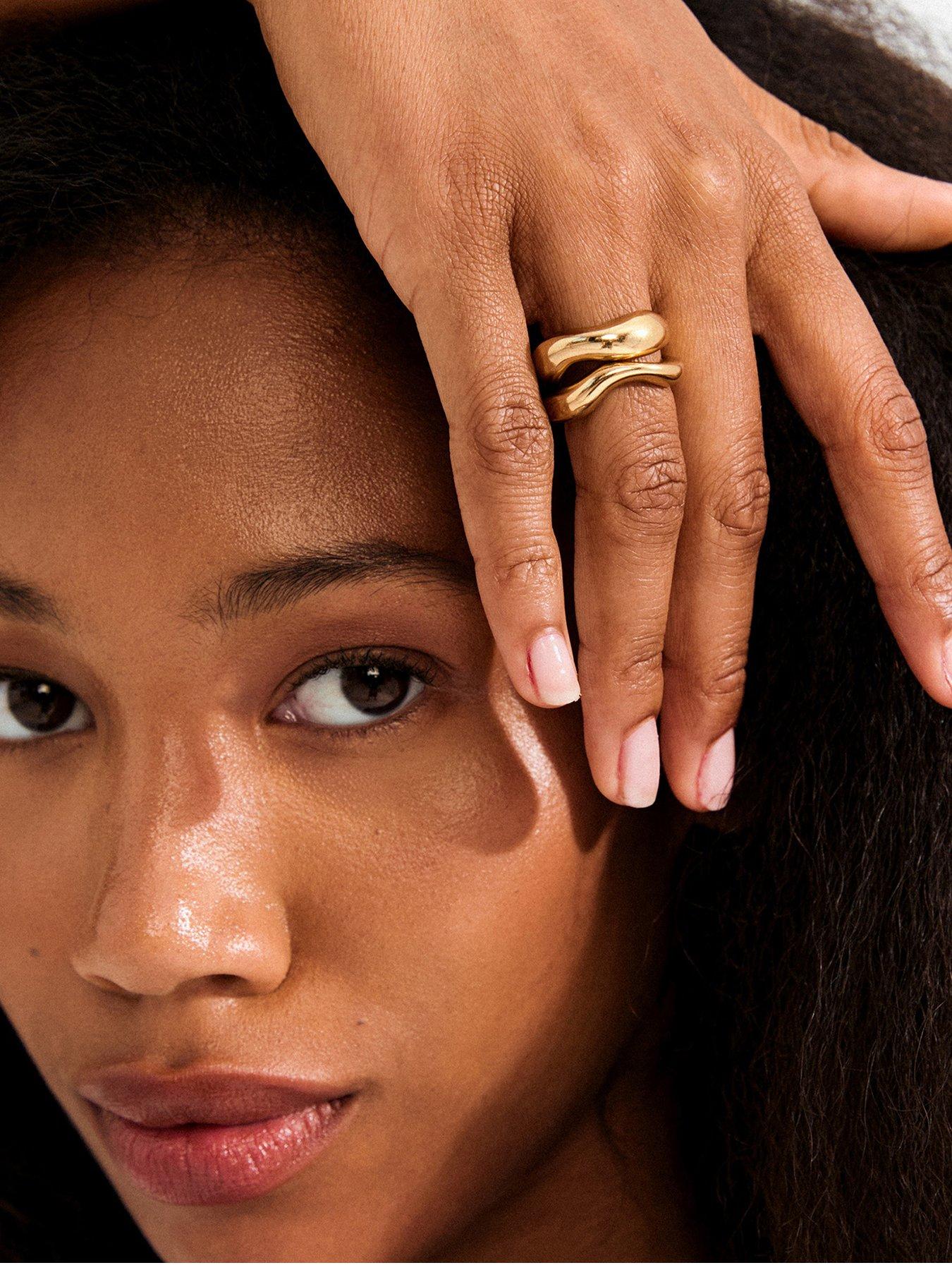Pilgrim CALLAWAY rings 2-in-1 set, gold-plated