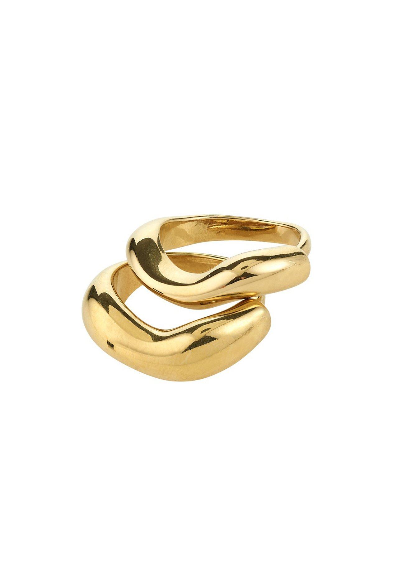 Image 4 of 4 of Pilgrim CALLAWAY rings 2-in-1 set, gold-plated