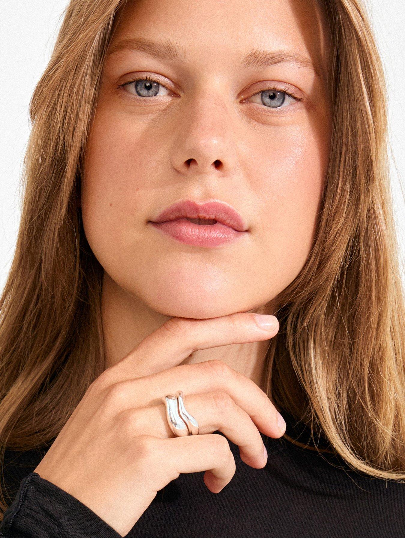 Pilgrim CALLAWAY rings 2-in-1 set, silver-plated