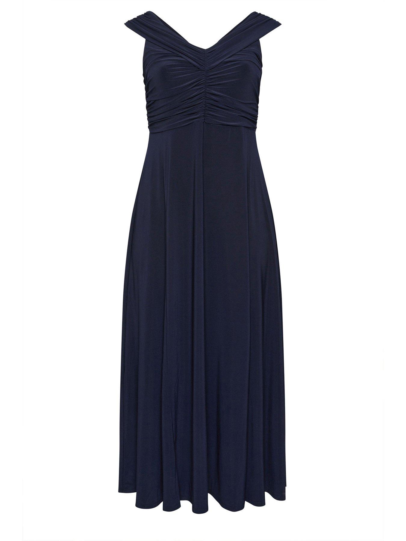 Image 5 of 5 of Yours Curve Maxi Gathered Bardot Dress