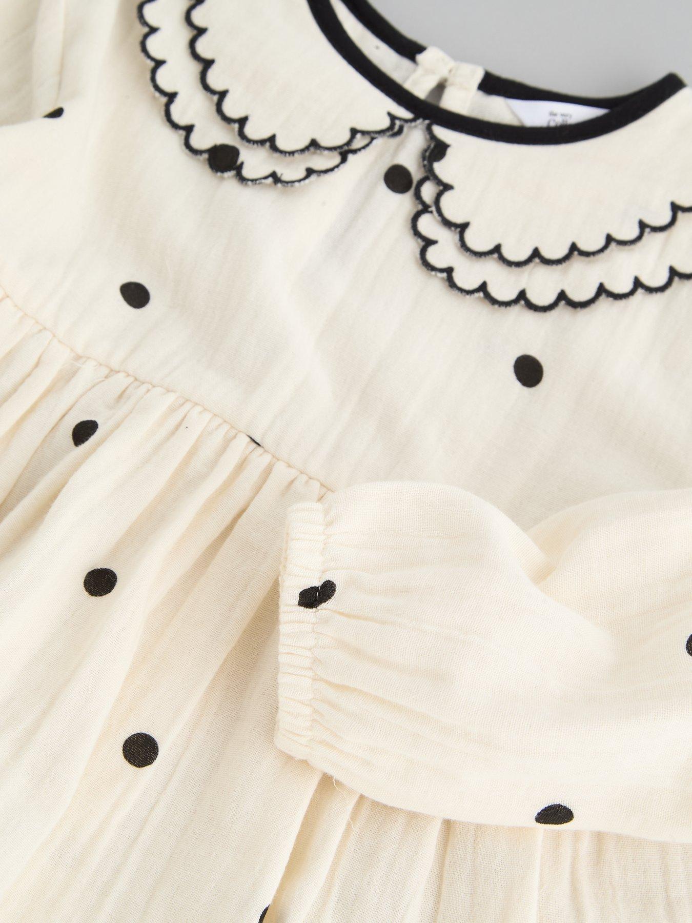 Image 3 of 4 of The Very Collection Girls Polka Dot Collar Blouse And Flare Rib Legging Set (9 months - 7 years) - Multi