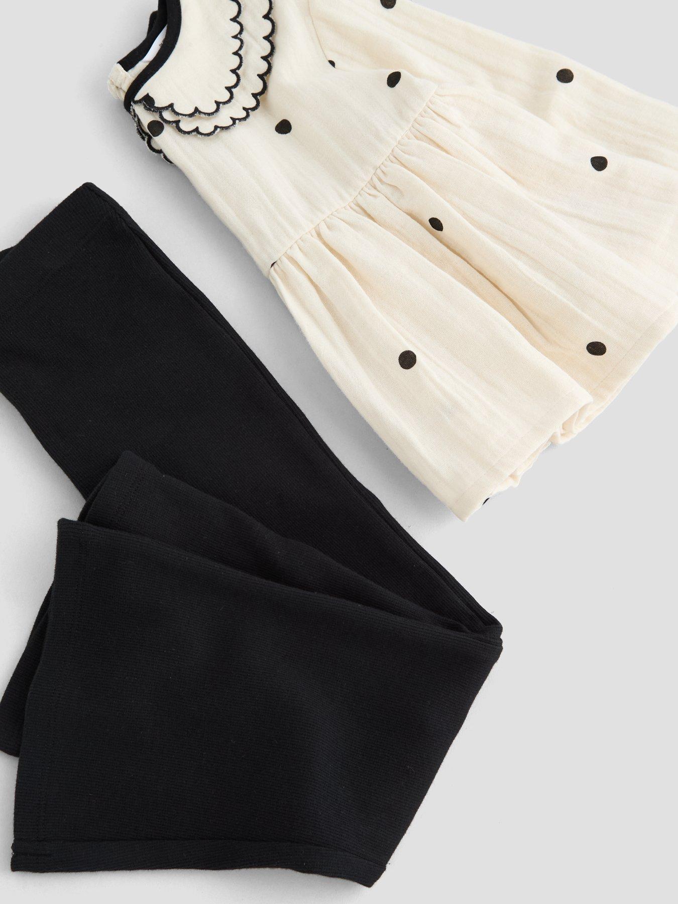 Image 4 of 4 of The Very Collection Girls Polka Dot Collar Blouse And Flare Rib Legging Set (9 months - 7 years) - Multi