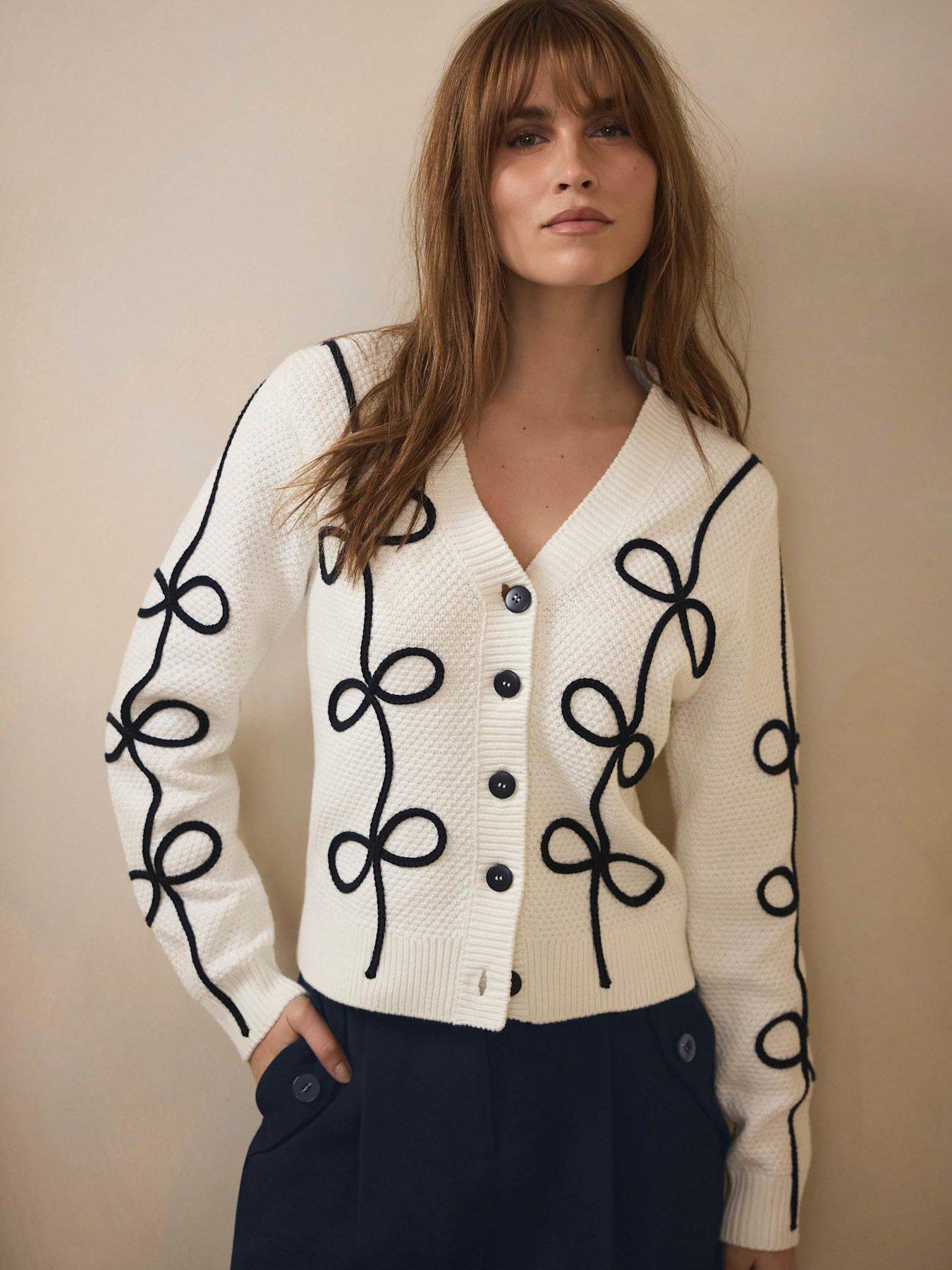 Mint Velvet Ivory Rope Detail Cardigan - White