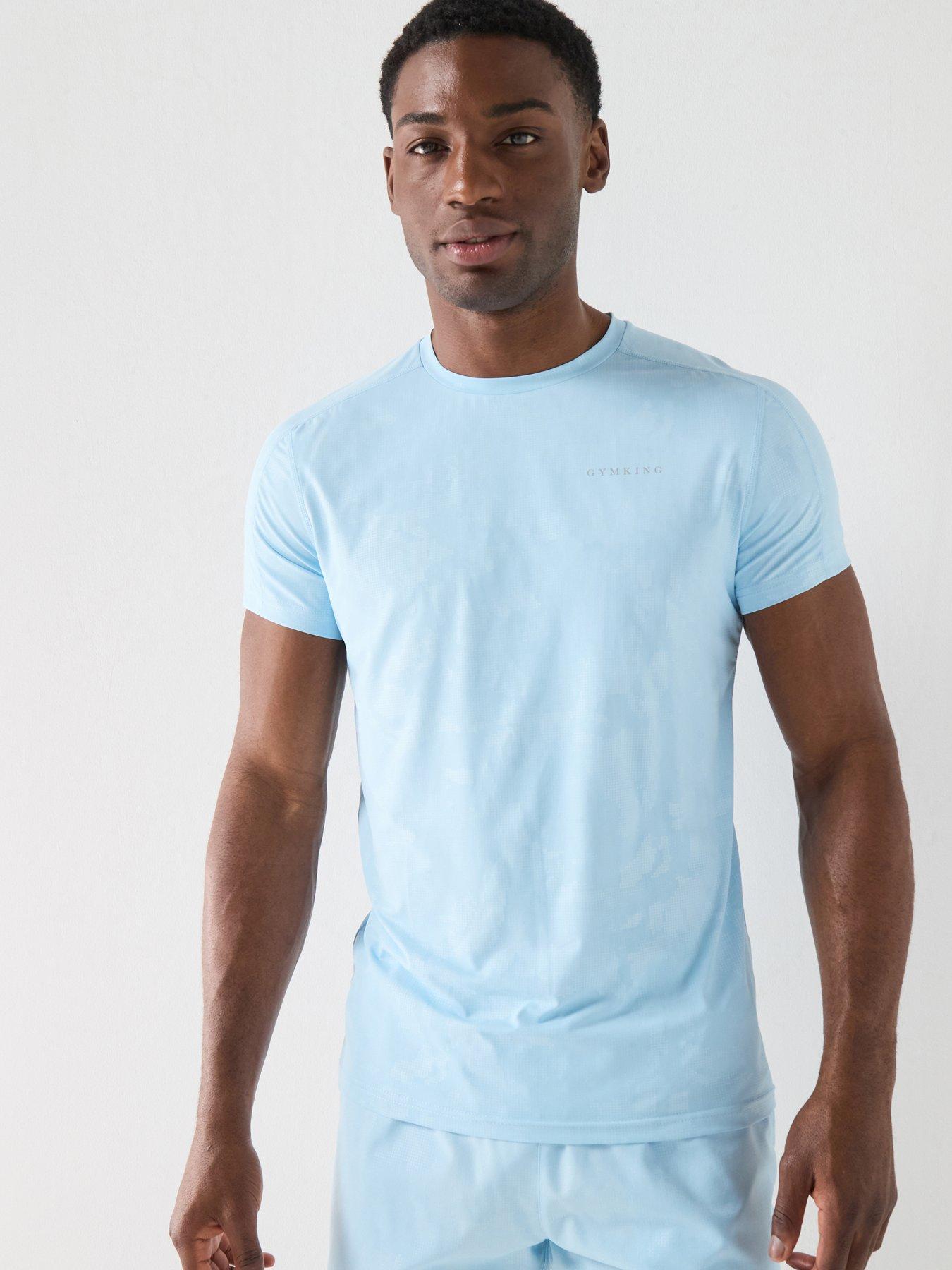 Gym King Mens Debossed Camo Tee - Blue
