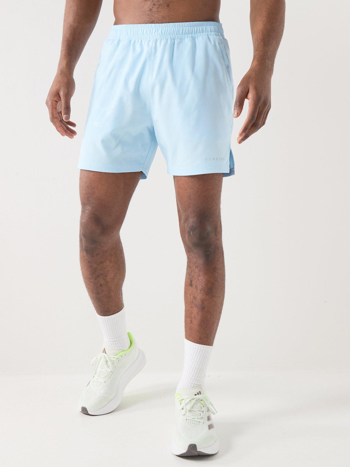 Gym King Mens Debossed Camo Shorts - Blue