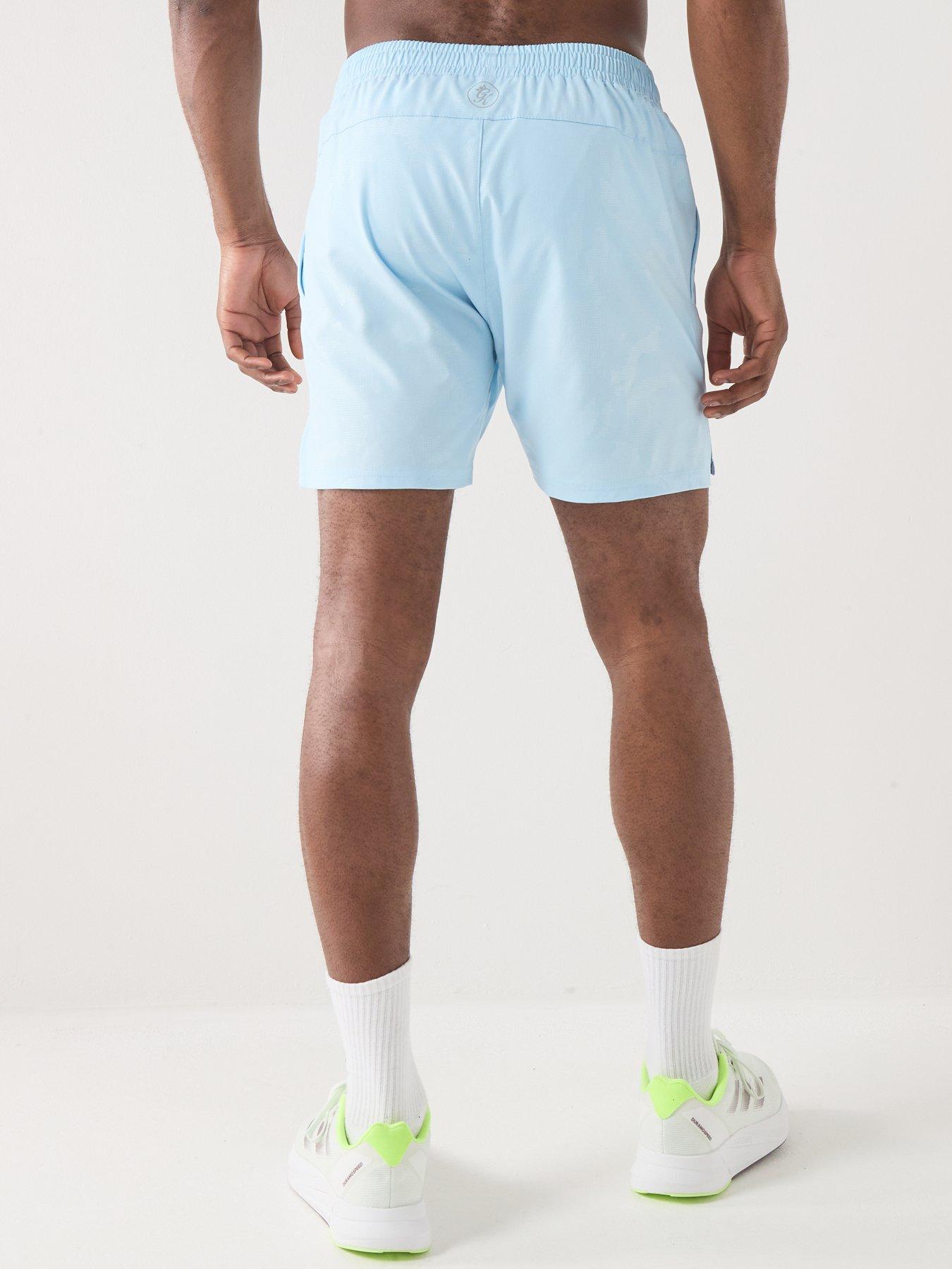 Image 2 of 4 of Gym King Mens Debossed Camo Shorts - Blue