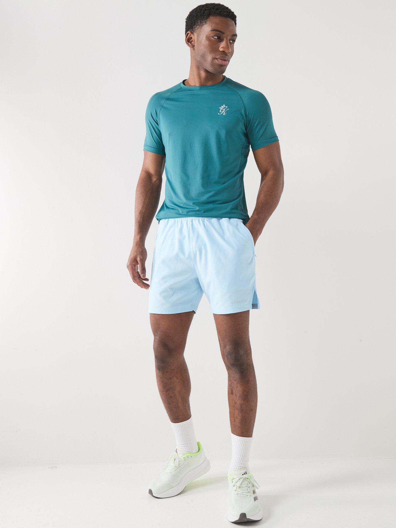 Image 3 of 4 of Gym King Mens Debossed Camo Shorts - Blue