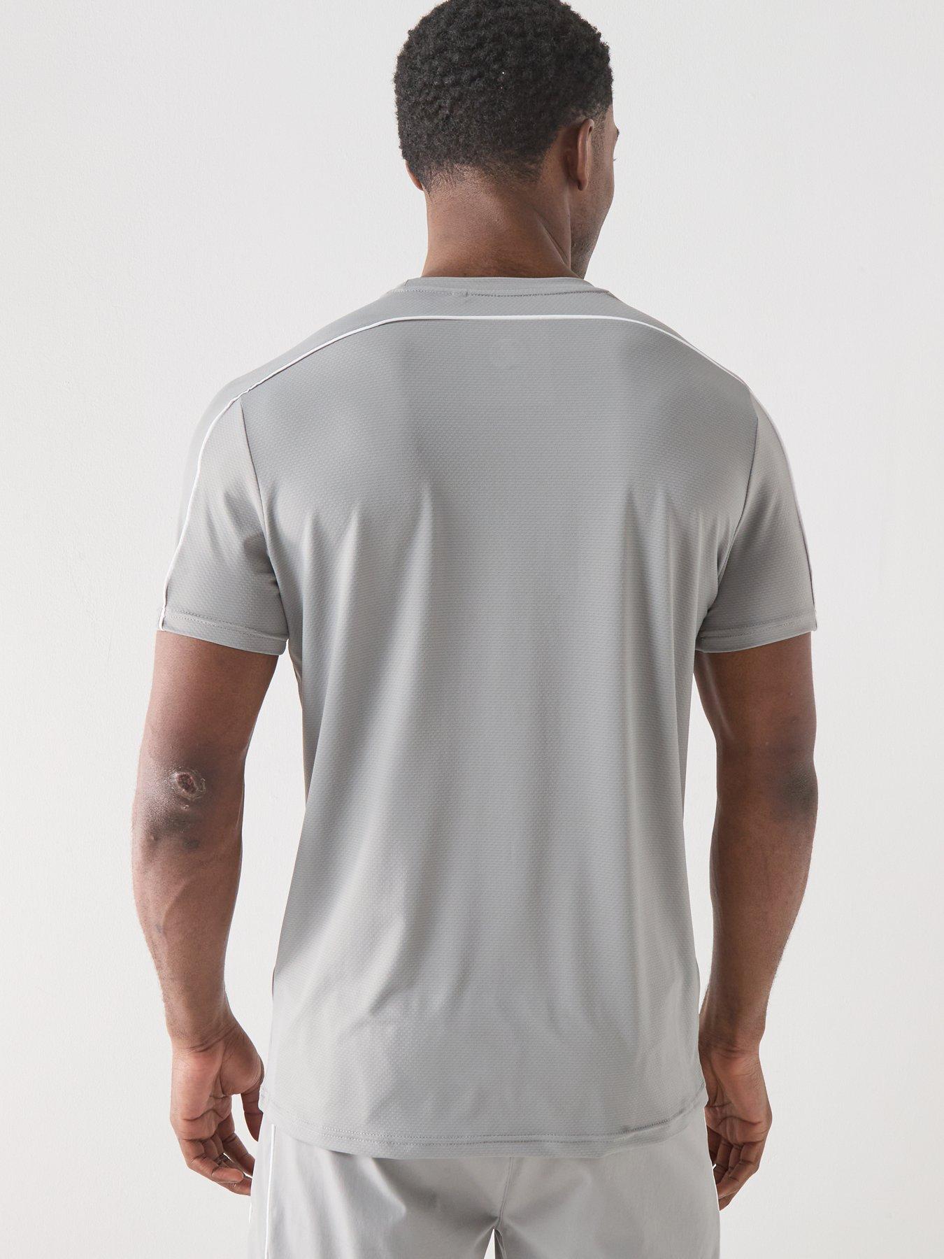 Image 2 of 4 of Gym King Mens Core Piped T-Shirt - Grey