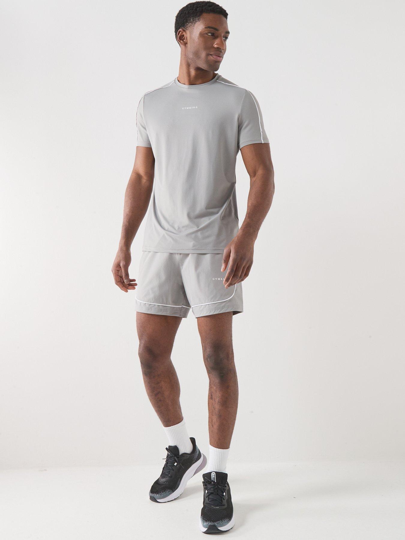 Image 3 of 4 of Gym King Mens Core Piped T-Shirt - Grey