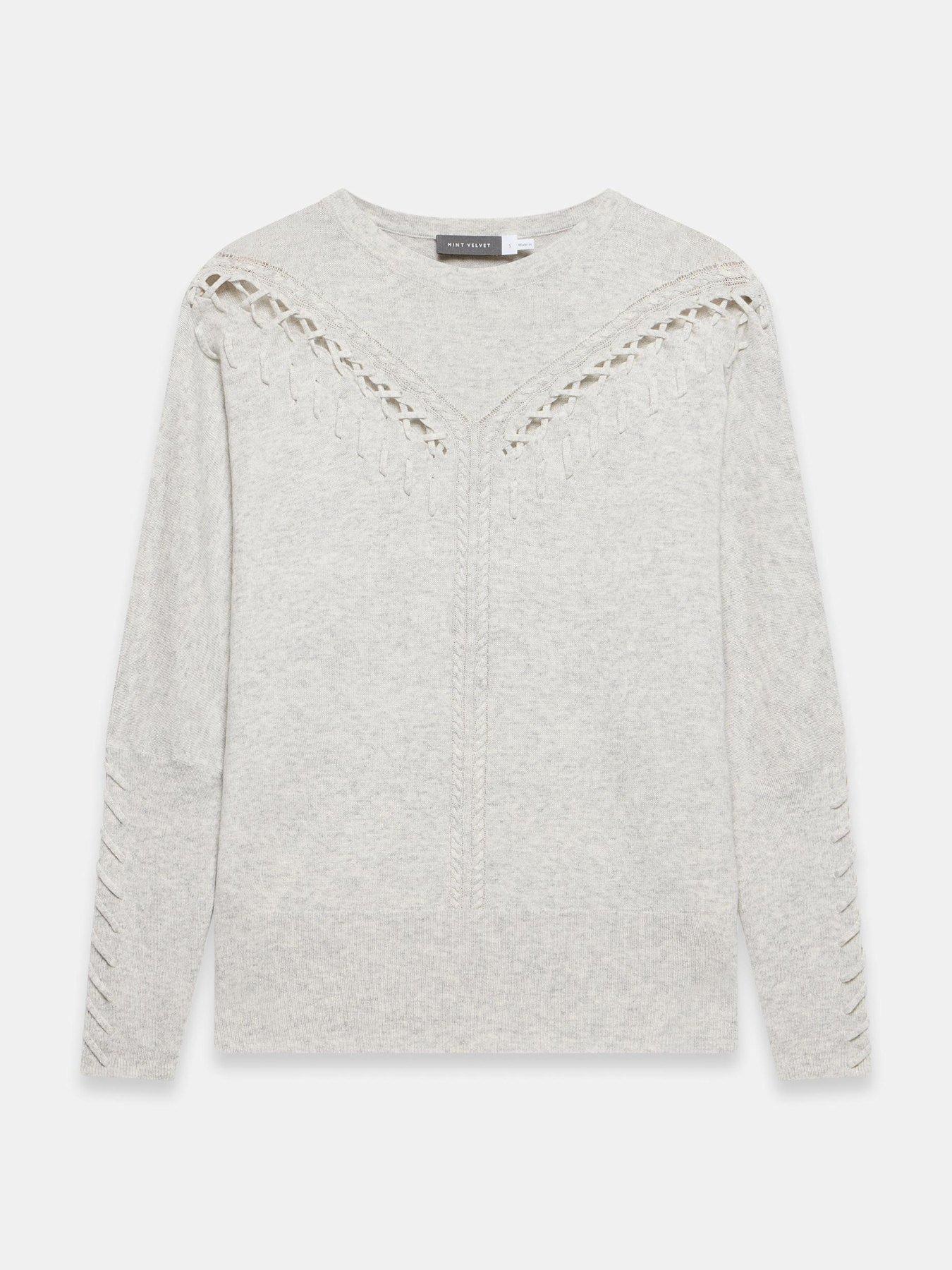 Image 3 of 5 of Mint Velvet Batwing Whipstitch Jumper - Grey