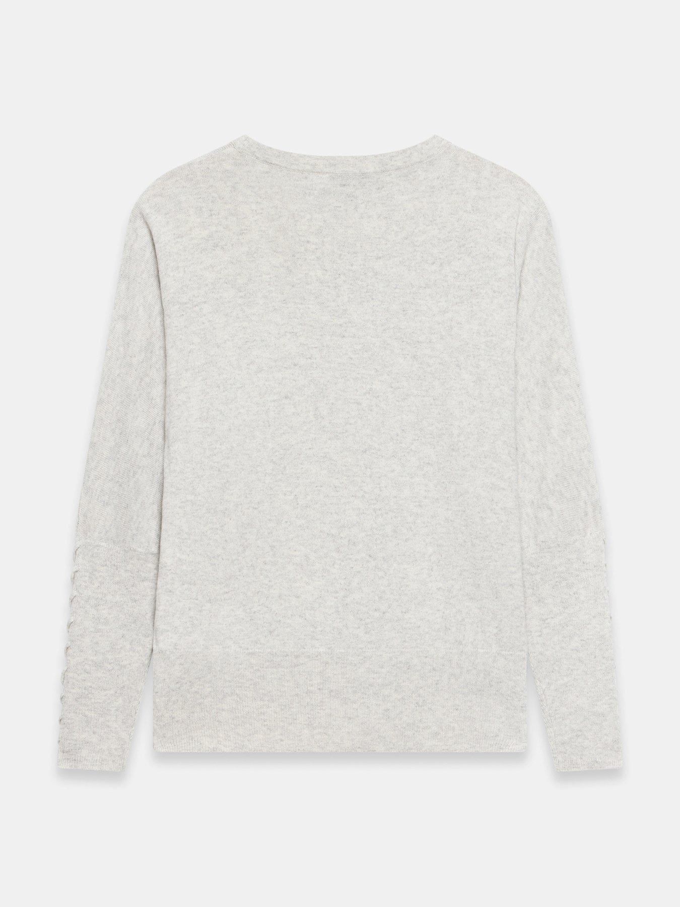 Image 4 of 5 of Mint Velvet Batwing Whipstitch Jumper - Grey