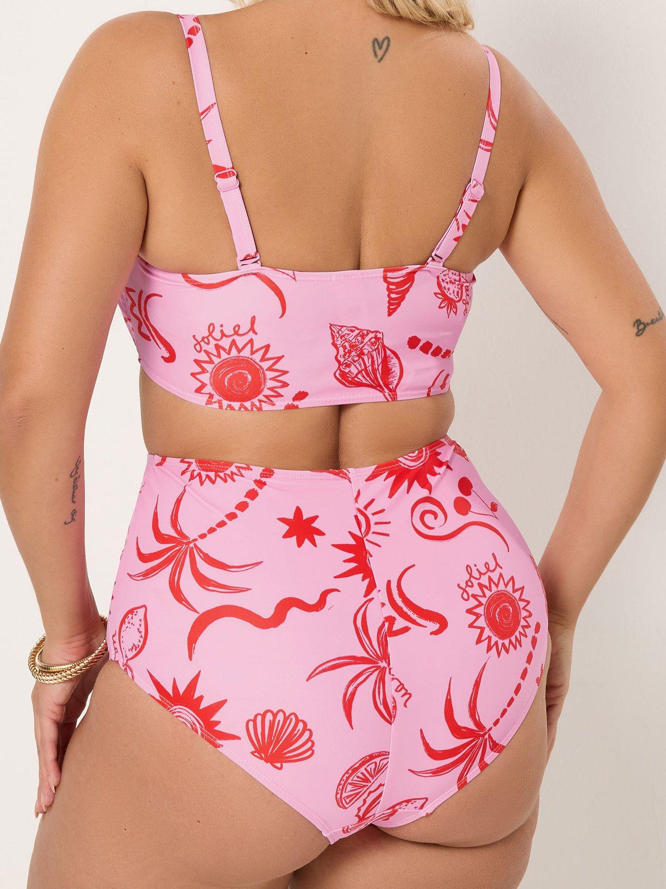 Image 2 of 6 of Yours Curve Summer Soleil Super High Waisted Brief