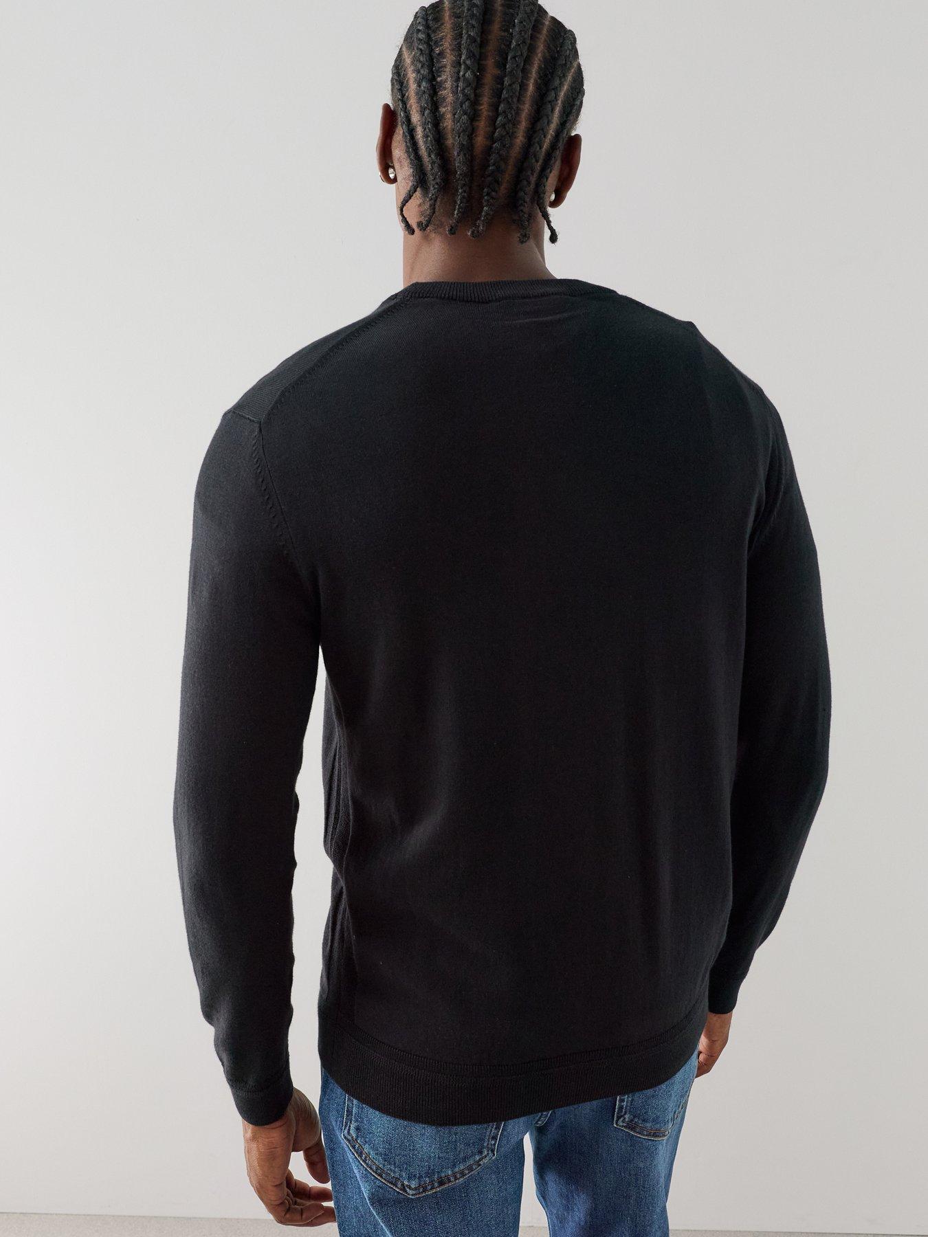 Image 2 of 7 of The Very Collection Cotton Rich Crew Neck Jumper - Black