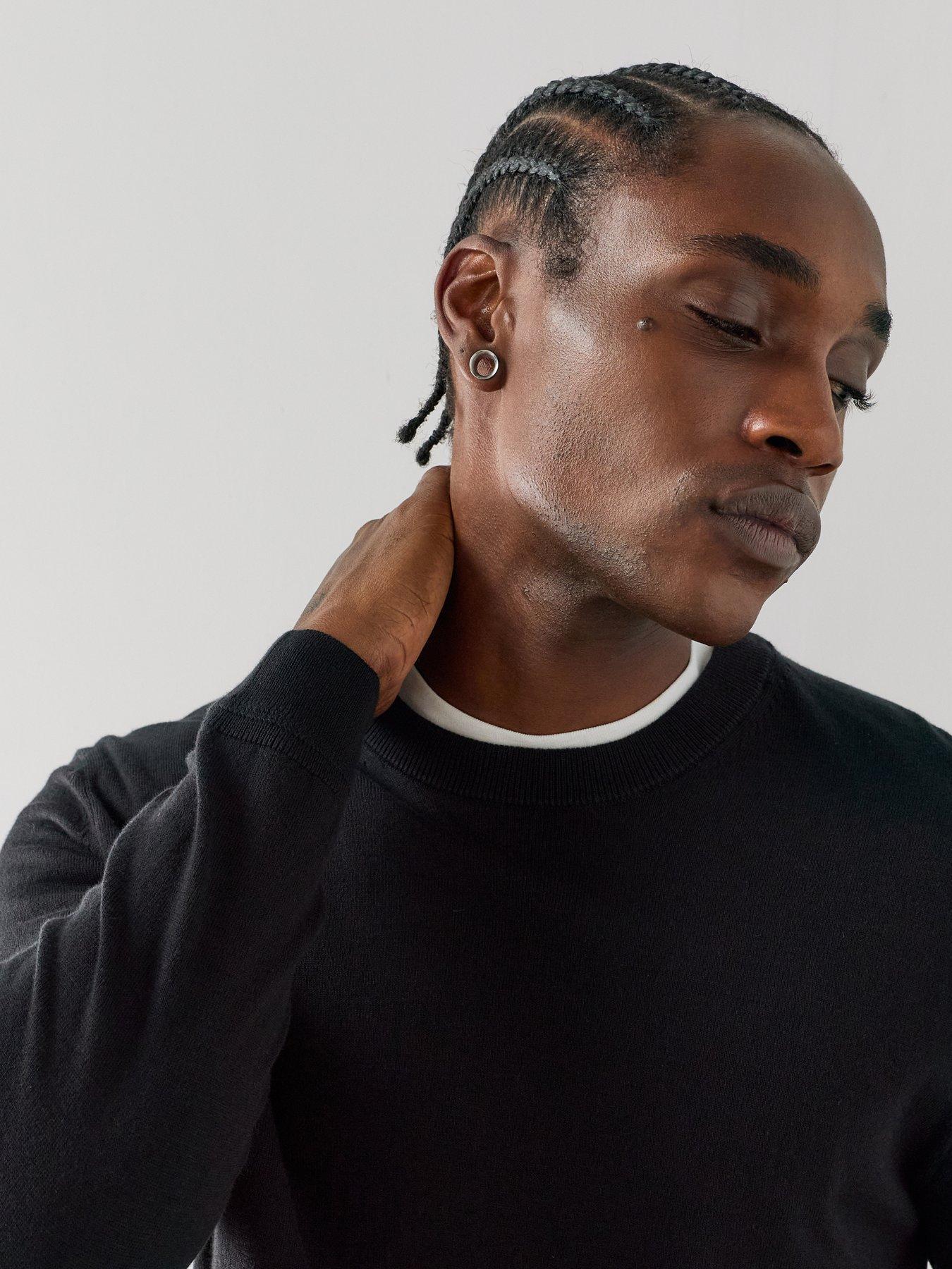Image 4 of 7 of The Very Collection Cotton Rich Crew Neck Jumper - Black
