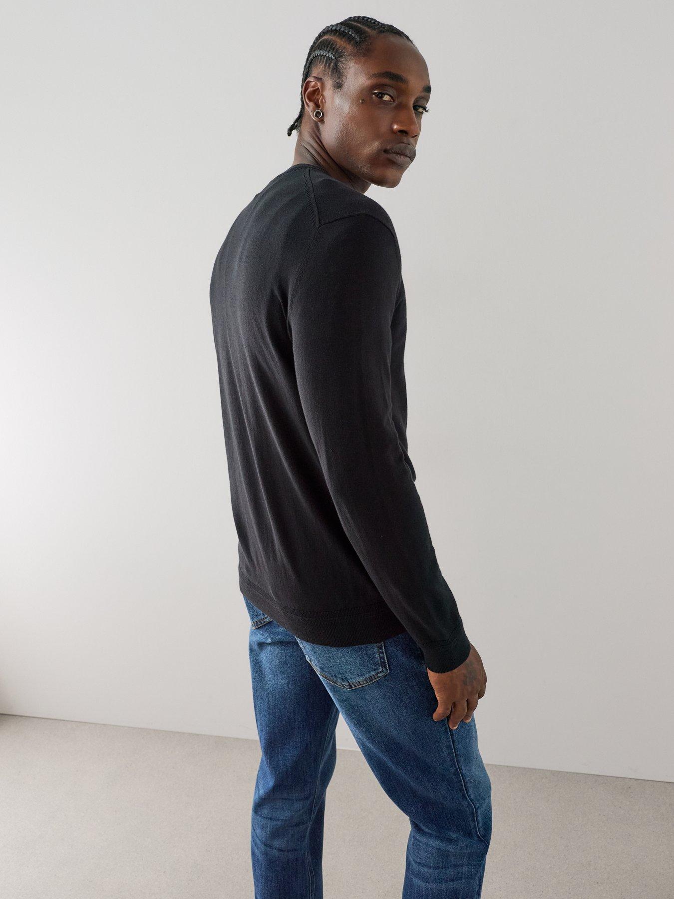 Image 6 of 7 of The Very Collection Cotton Rich Crew Neck Jumper - Black