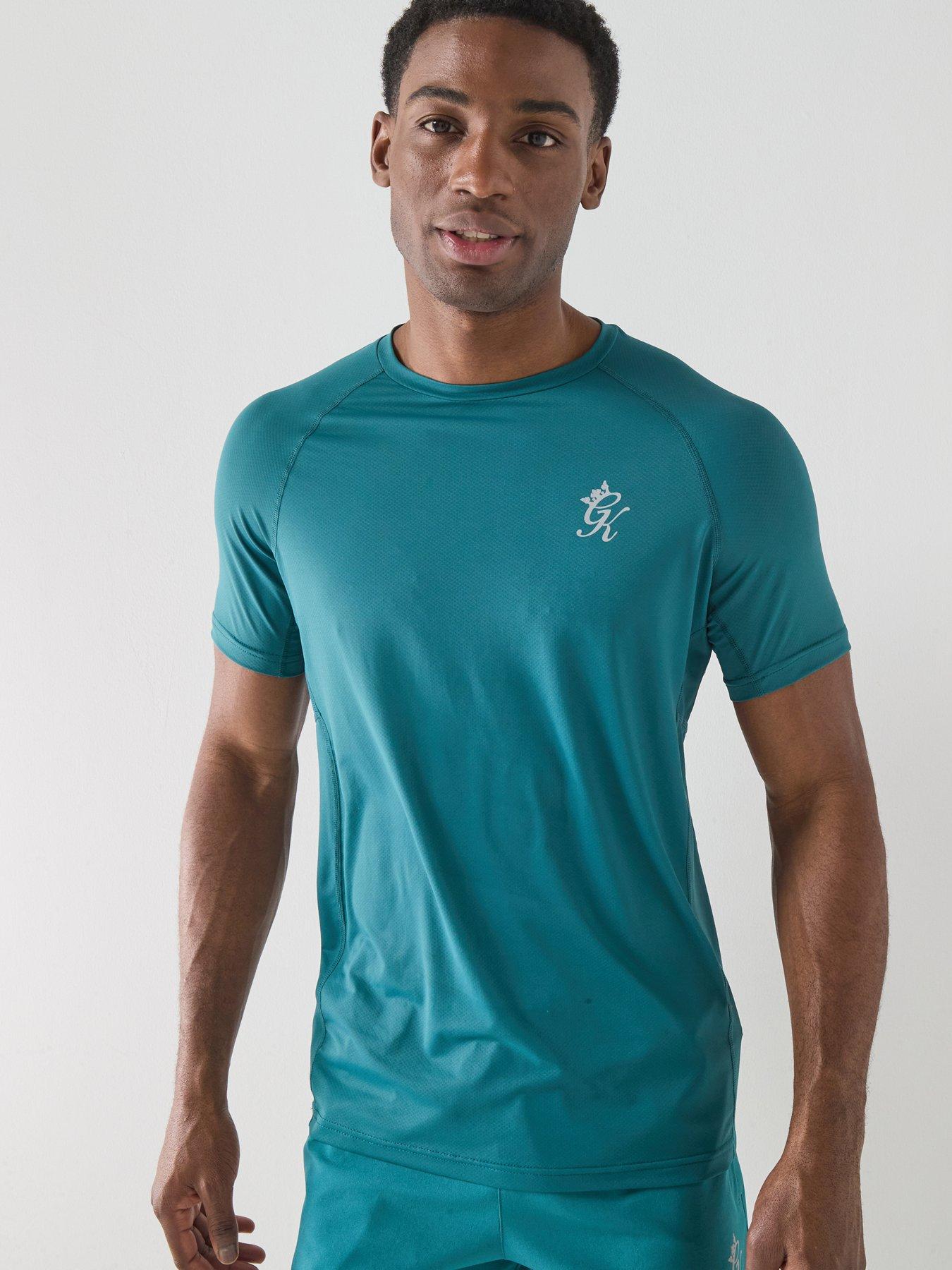 Gym King Mens Energy Muscle Fit T-Shirt - Blue