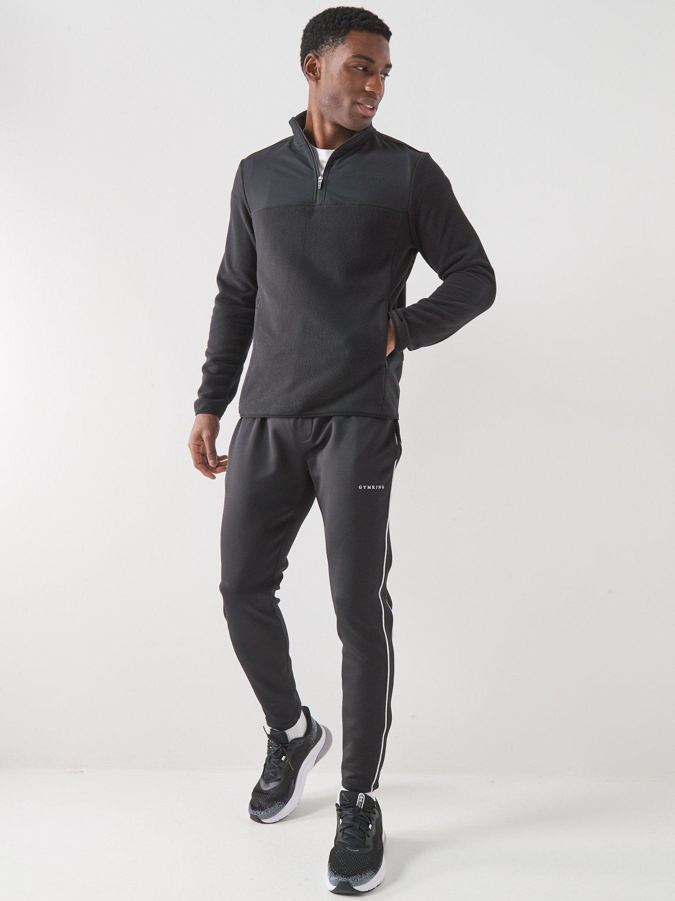 Image 3 of 4 of Gym King Mens 1/4 Zip Polar Fleece Top - Black