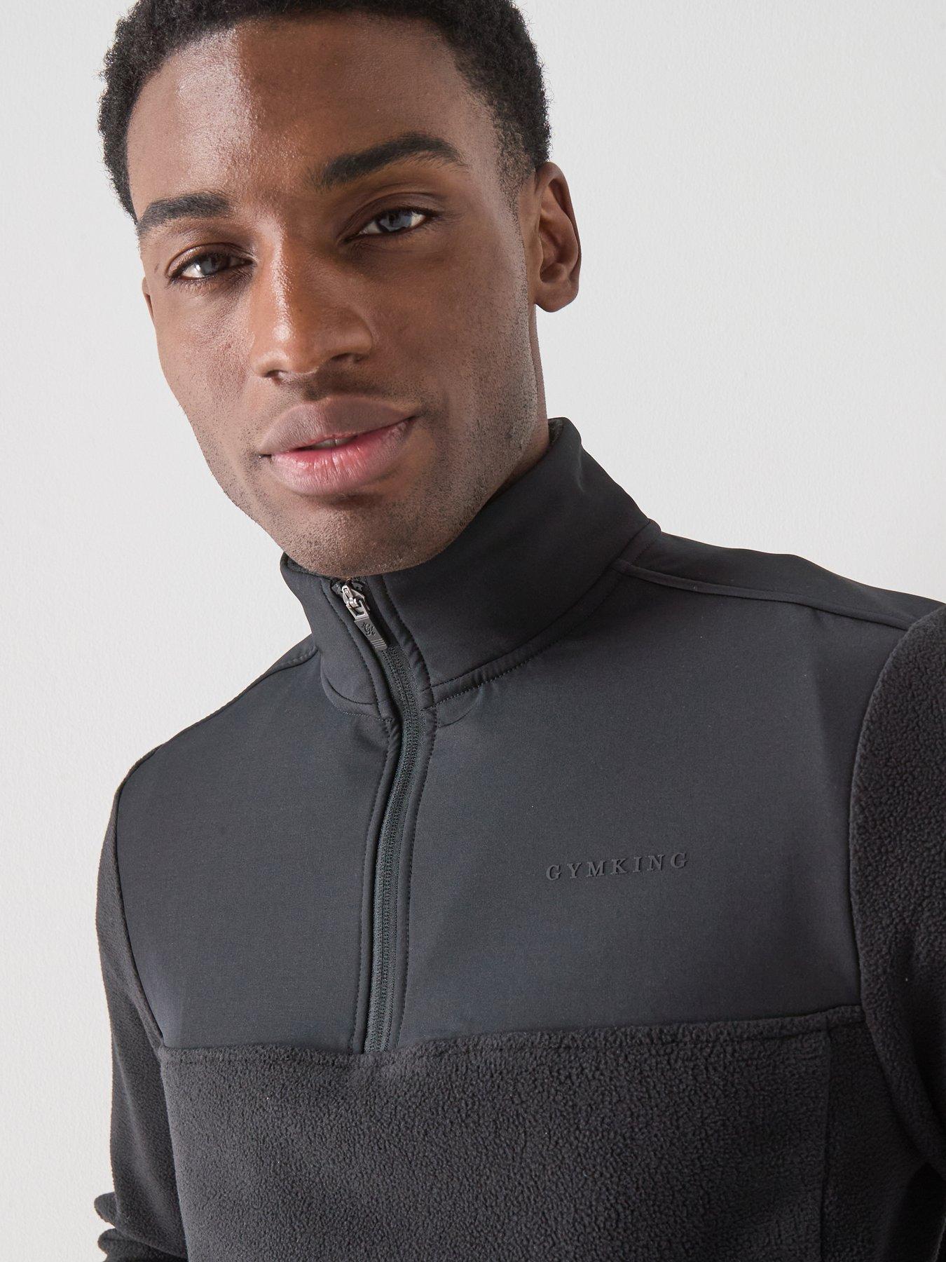 Image 4 of 4 of Gym King Mens 1/4 Zip Polar Fleece Top - Black