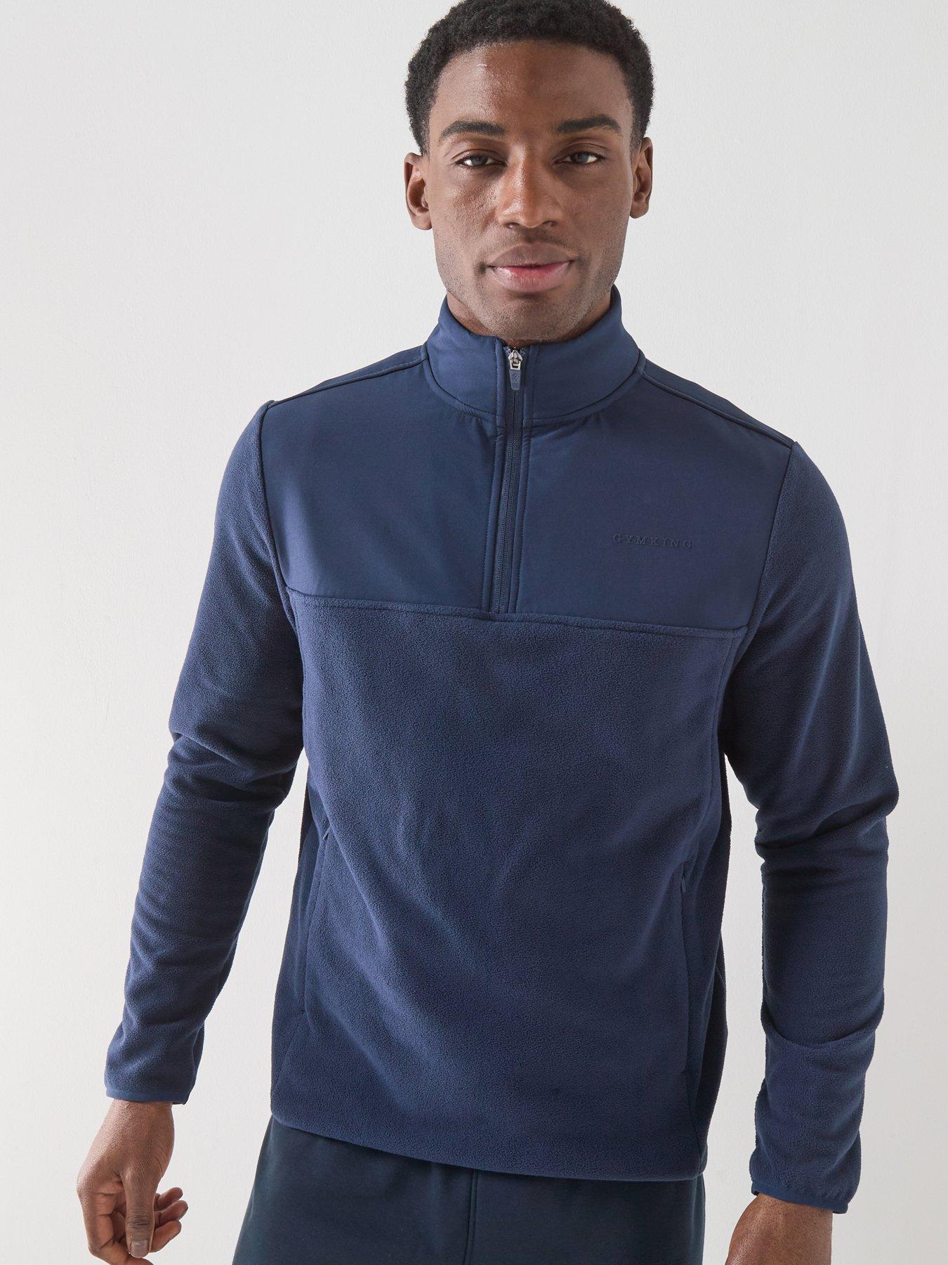 Gym King Mens 1/4 Zip Polar Fleece Top - Navy