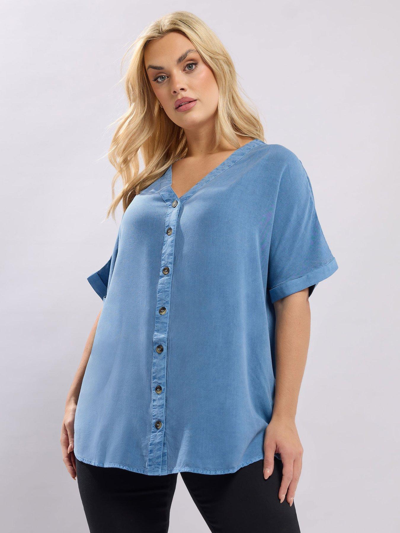 yours-curve-button-through-chambray-blouse