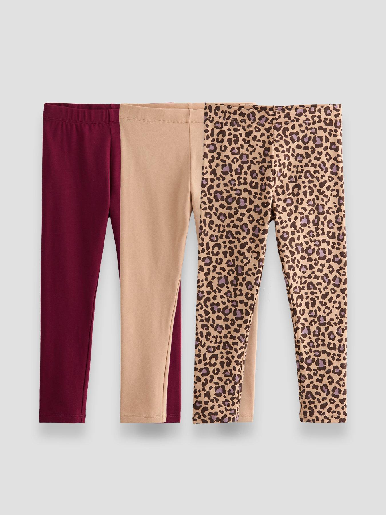 Image 1 of 5 of The Very Collection Girls 3 Pack of Leggings (9 months - 7 years) - Print/Solid