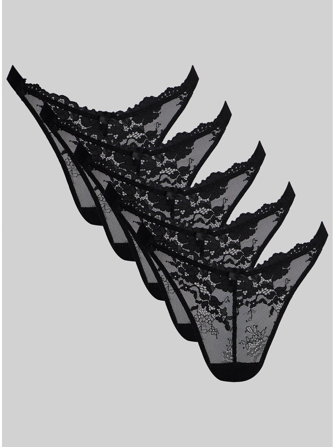 Boux Avenue Fran High Leg Thong 5Pk - Black