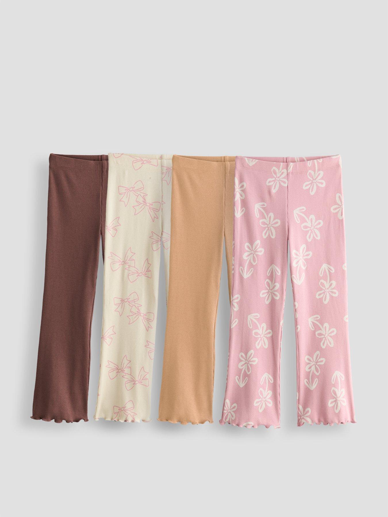 Image 1 of 5 of The Very Collection Girls 4 Pack Rib Flare Leggings (9 months - 7 years) - Multi