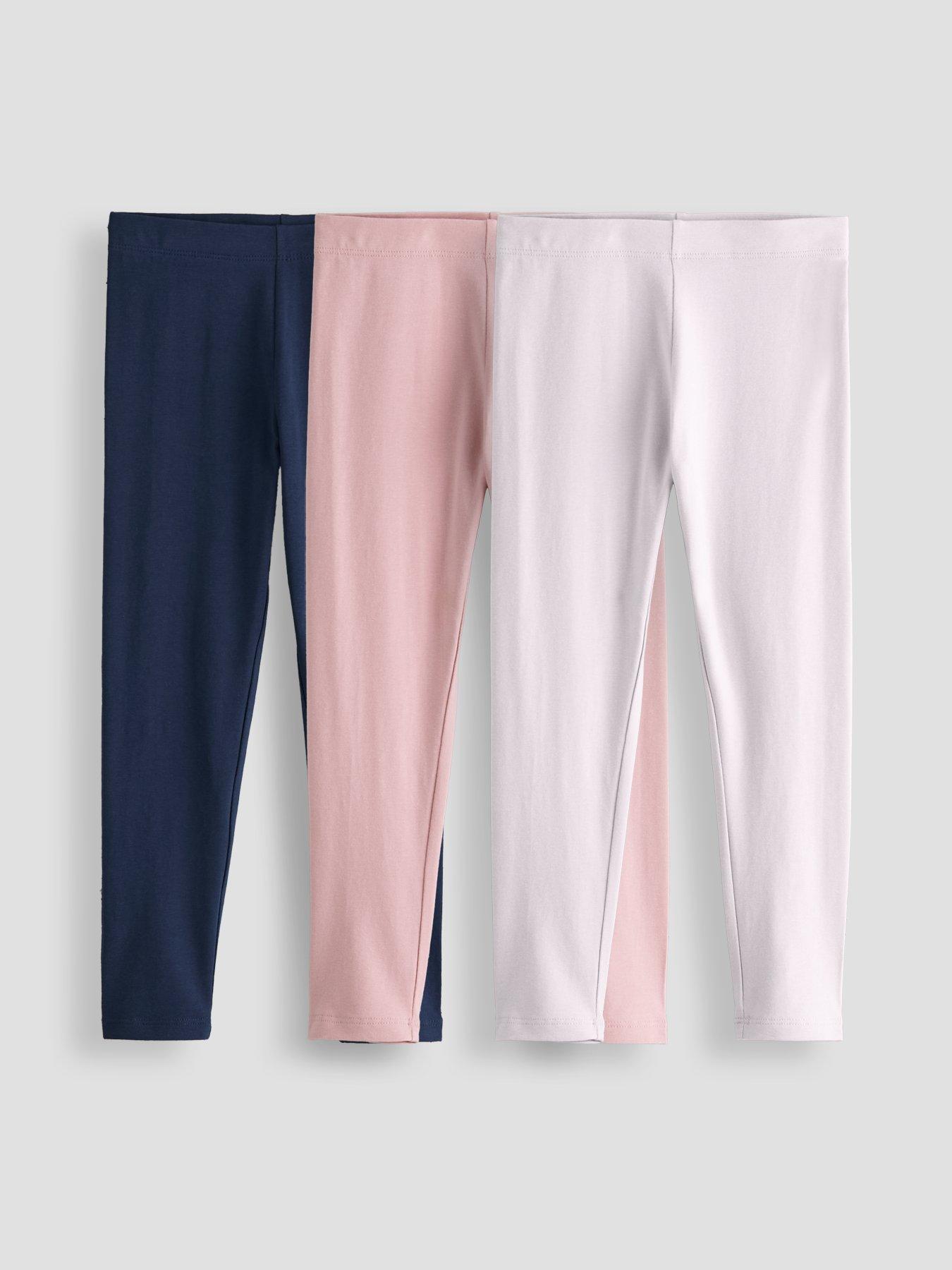 Image 1 of 5 of The Very Collection Girls 3 Pack Basic Cotton Leggings - Multi