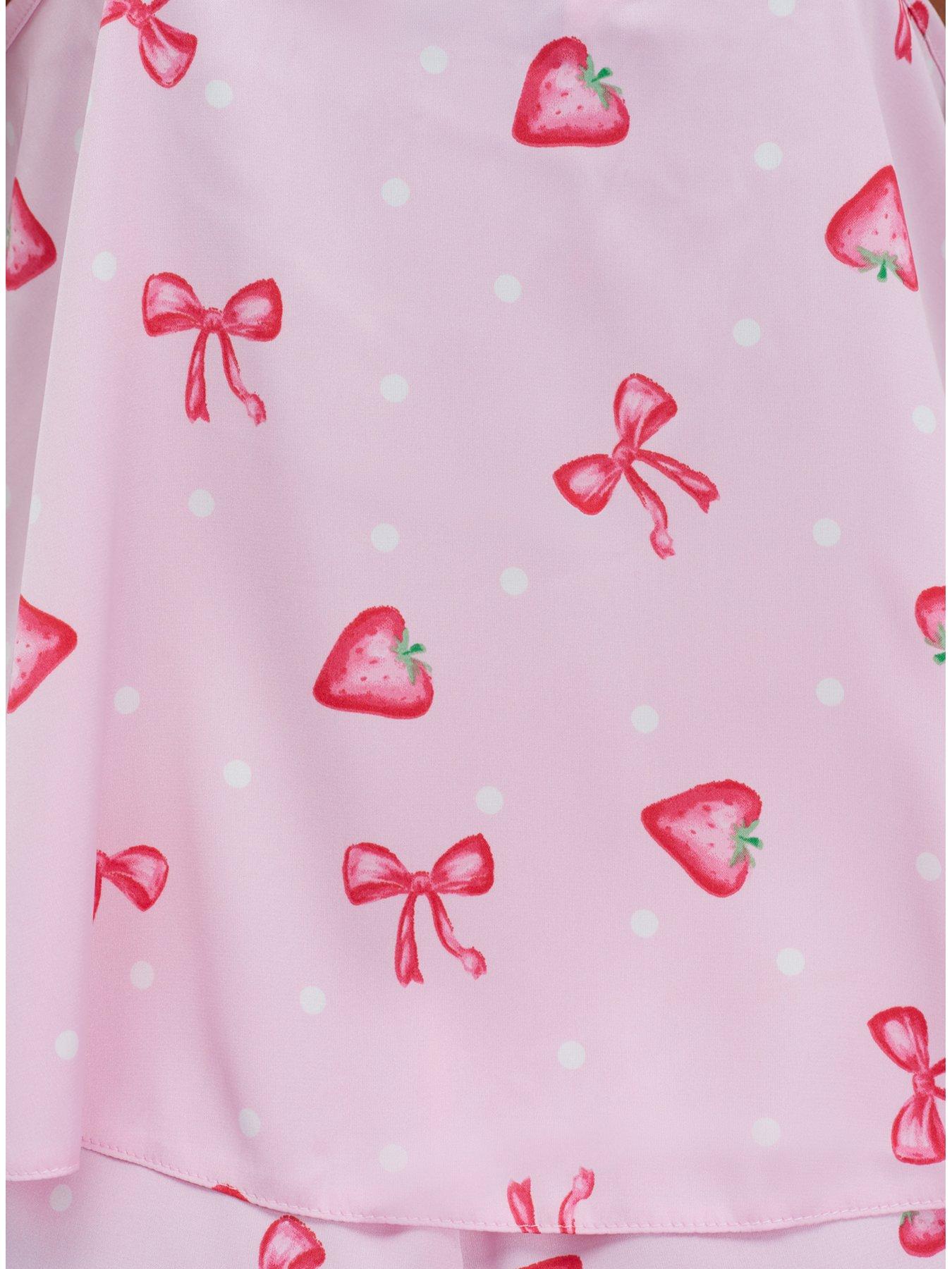 Image 5 of 5 of Boux Avenue Kaya Strawberry Satin Cami Set - Pink