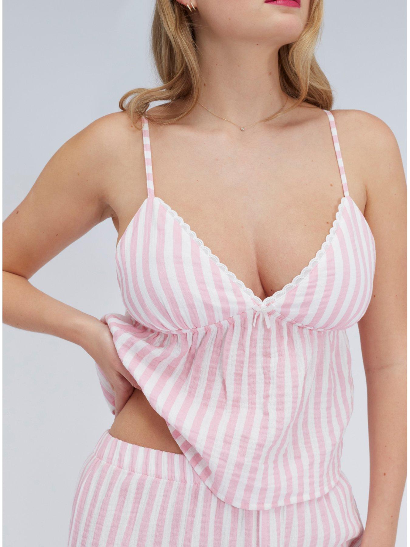 Image 4 of 6 of Boux Avenue Stripe Cotton Pyjama Set - Pink