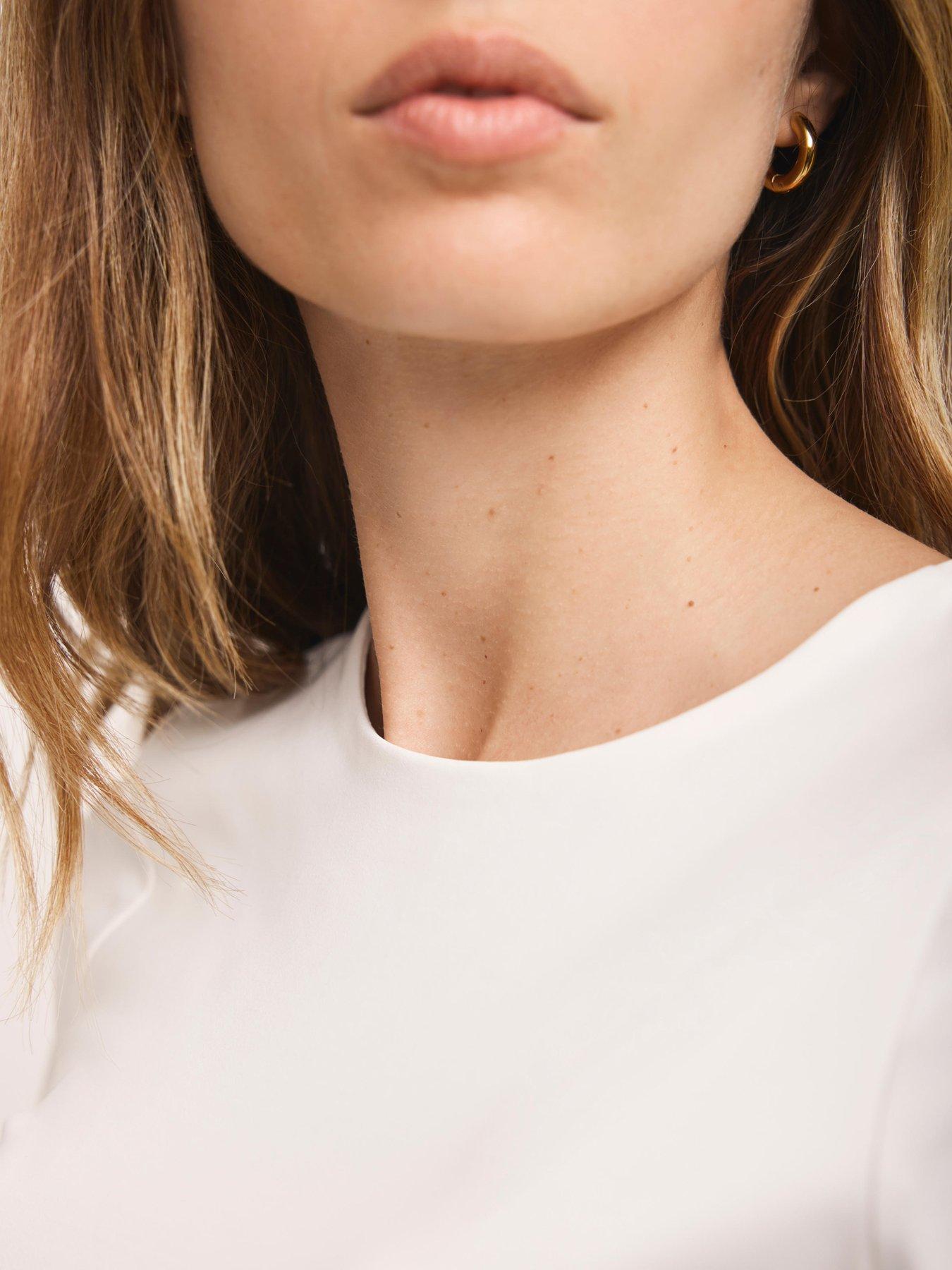 Image 4 of 6 of Mint Velvet Layering Short Sleeve Top - White