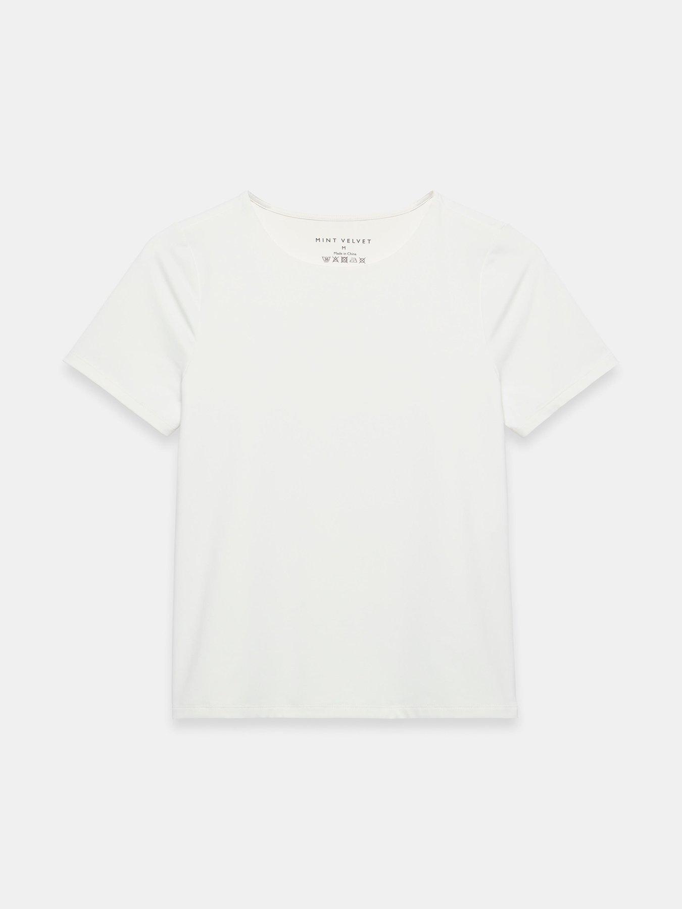 Image 5 of 6 of Mint Velvet Layering Short Sleeve Top - White