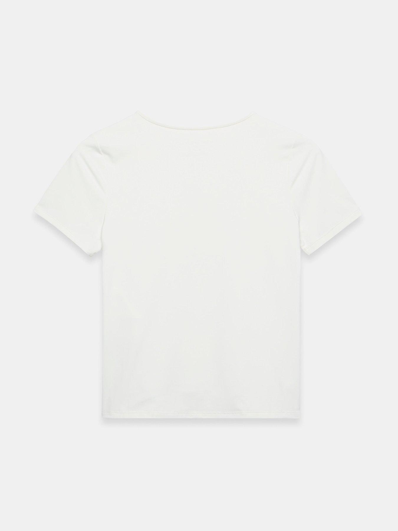 Image 6 of 6 of Mint Velvet Layering Short Sleeve Top - White