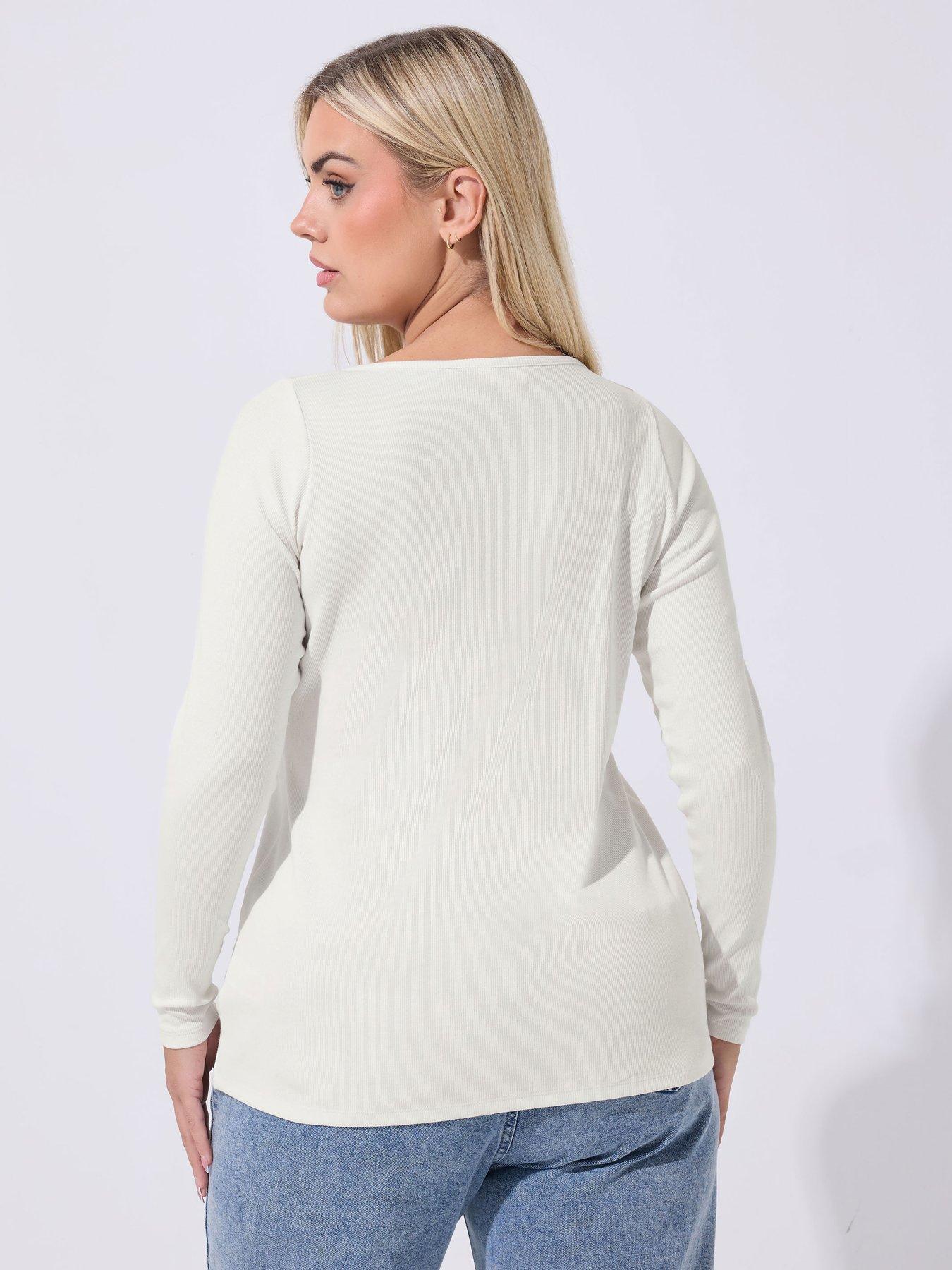 Image 2 of 5 of Yours Curve Long Sleeve Button Top