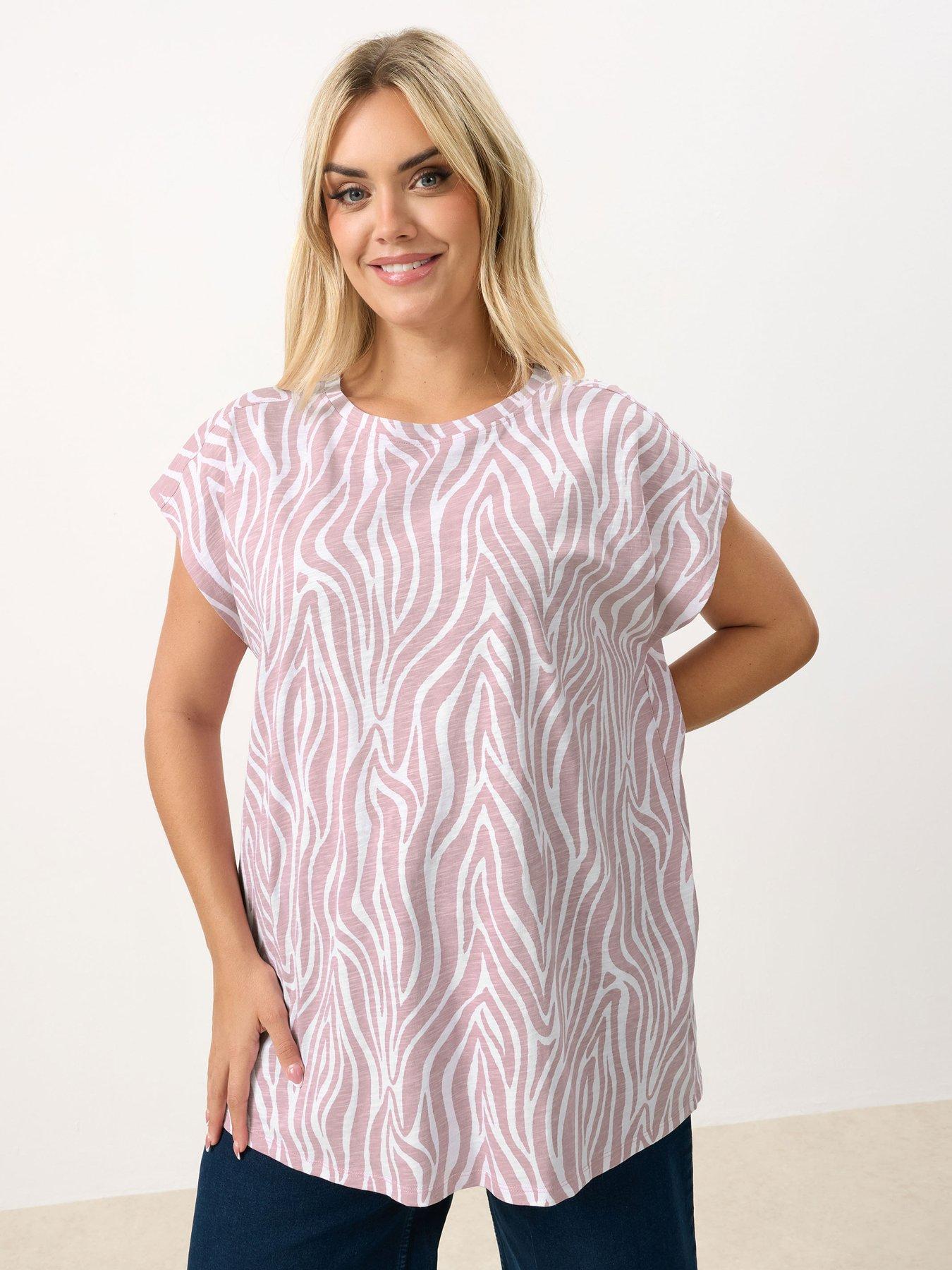 Yours Curve Printed Grown On Slub T-shirt