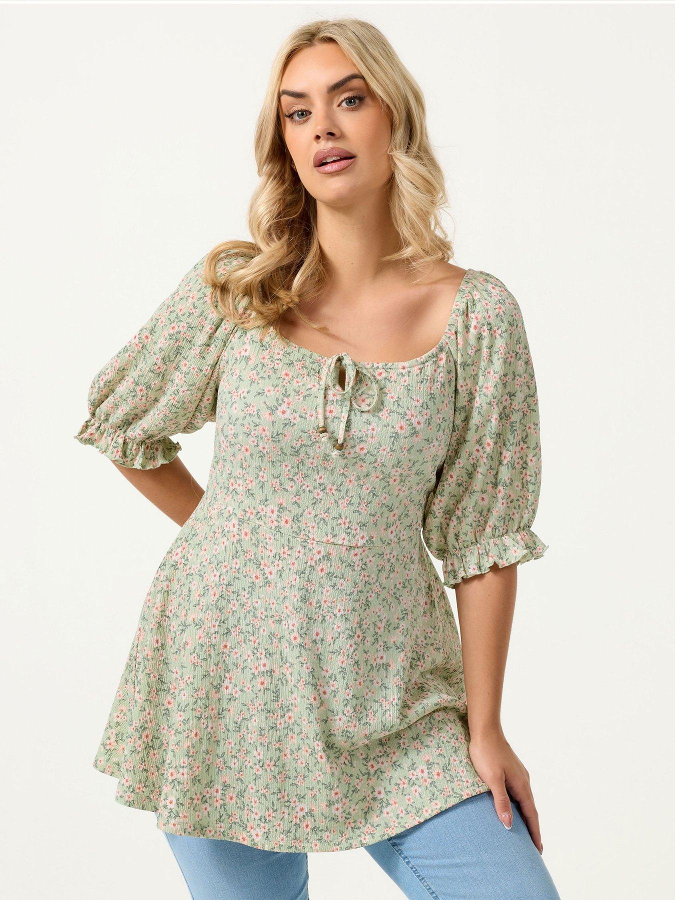 Yours Curve Milkmaid Texture T-shirt