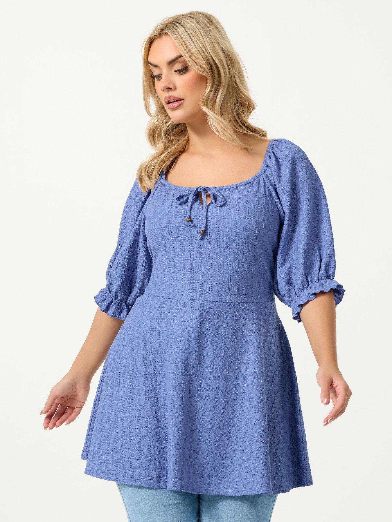 Yours Curve Milkmaid Texture T-shirt