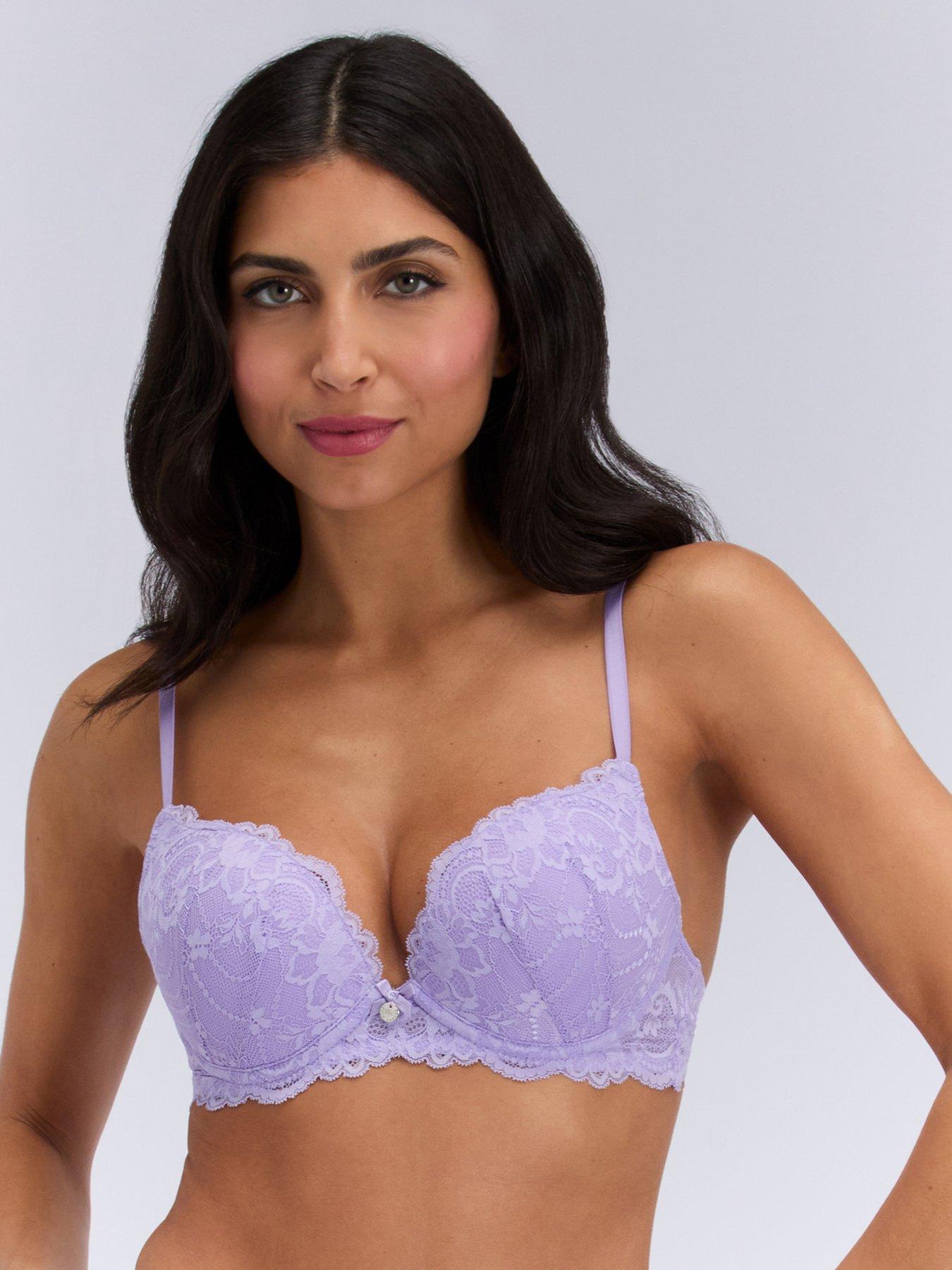 Boux Avenue Aliyah Plunge Bra, Purple, Size 34D, Women