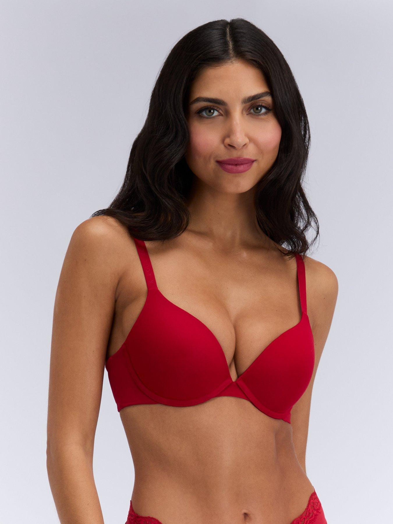 Boux Avenue Push Up T-Shirt Bra, Red, Size 34Dd, Women