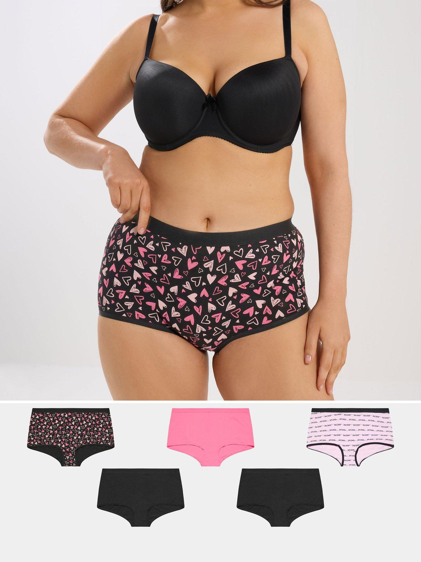 Image 1 of 6 of Yours Curve 5 Pack Sketch Heart Short