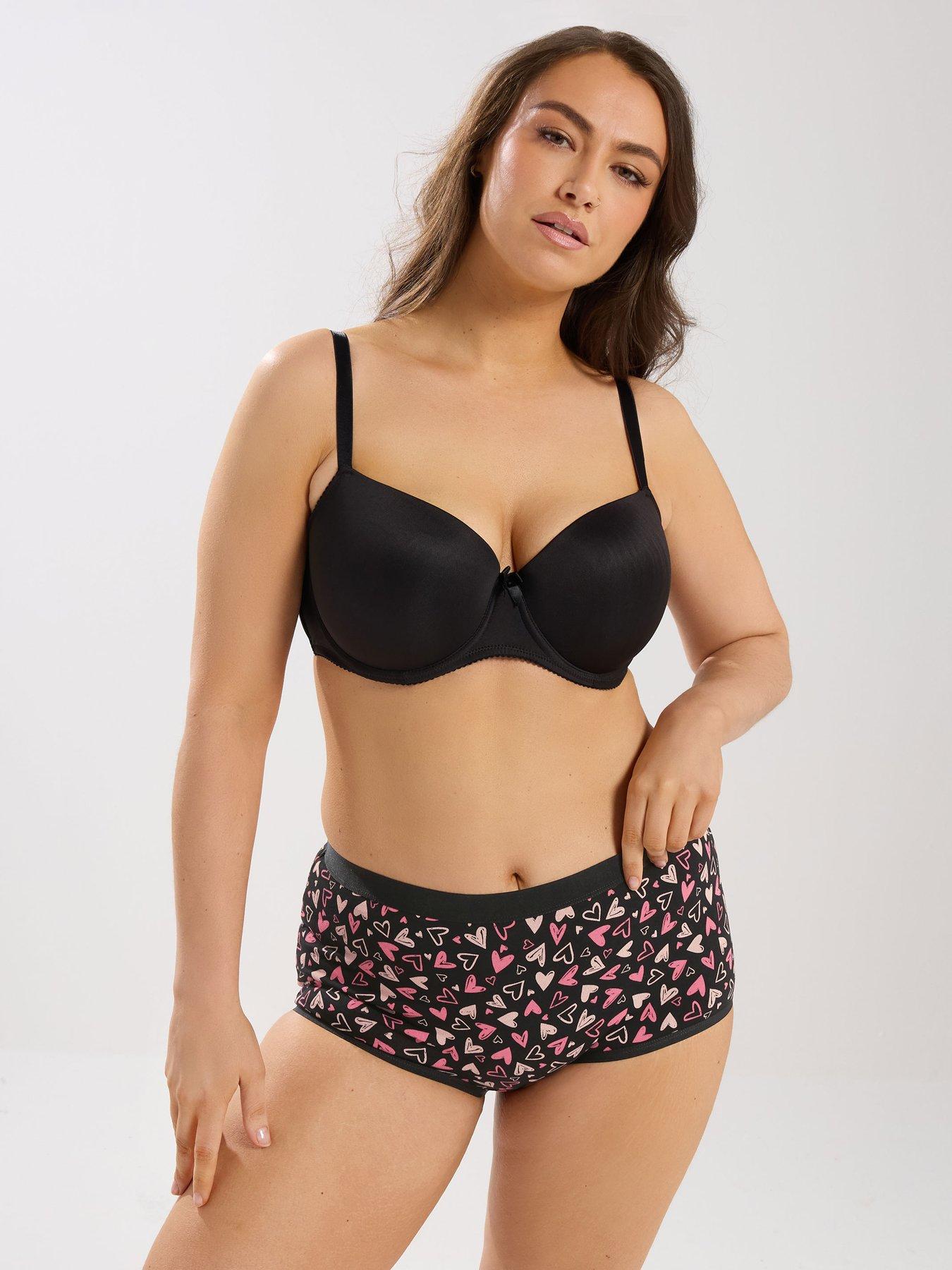 Image 3 of 6 of Yours Curve 5 Pack Sketch Heart Short