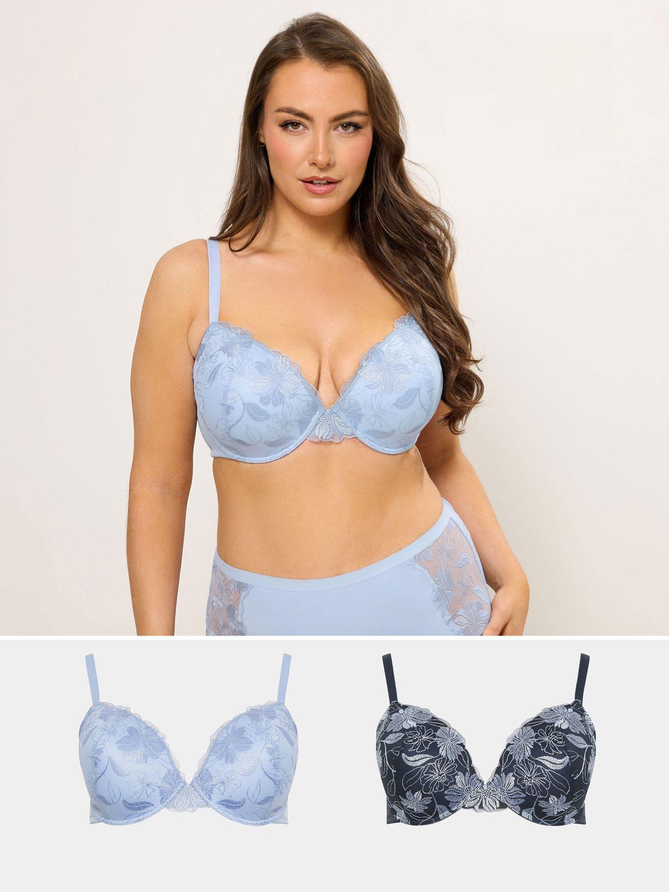Yours Curve 2 Pack Non Padded Bra - Blue