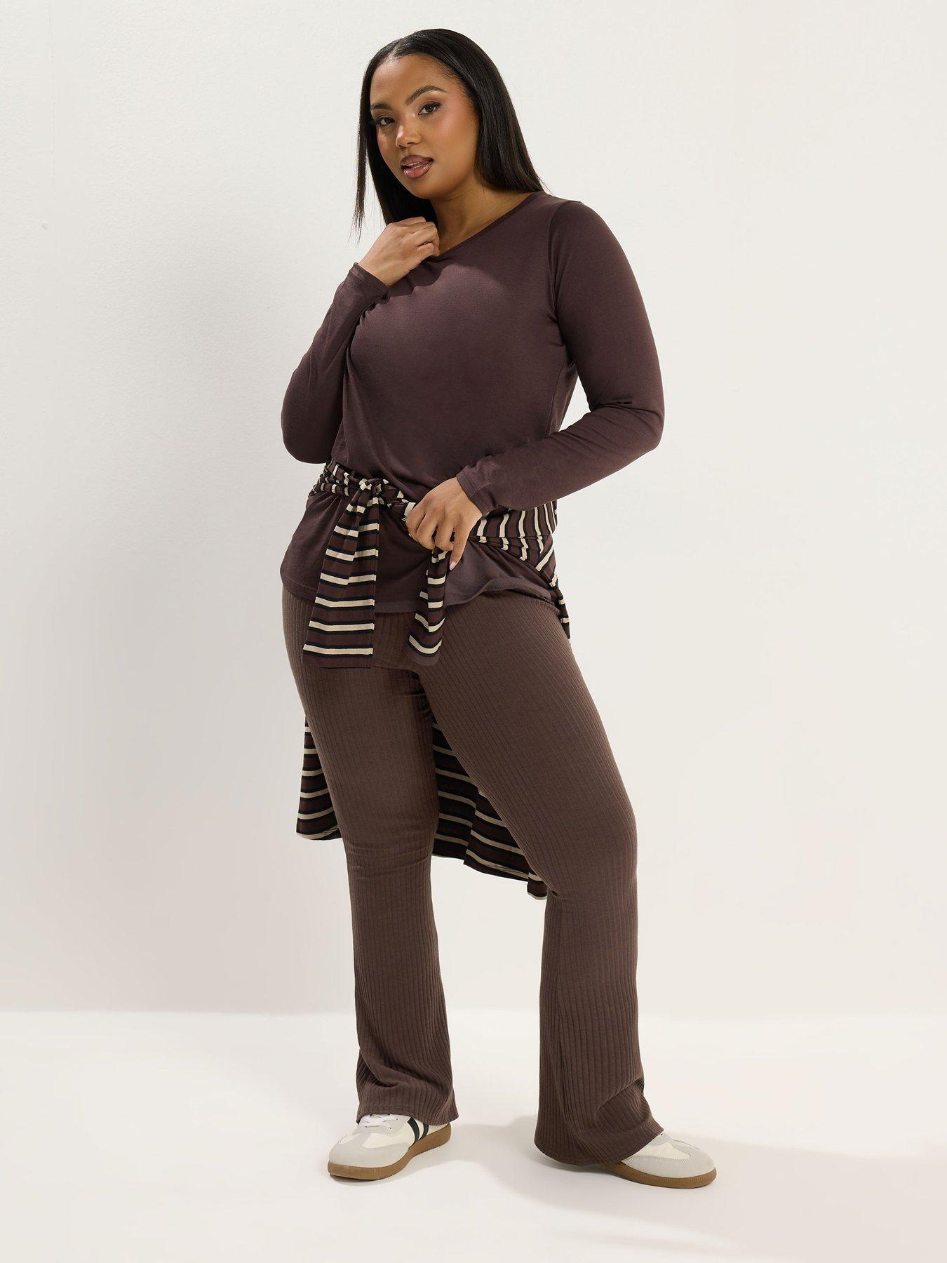 Yours Curve Ribbed Flare Legging | Very