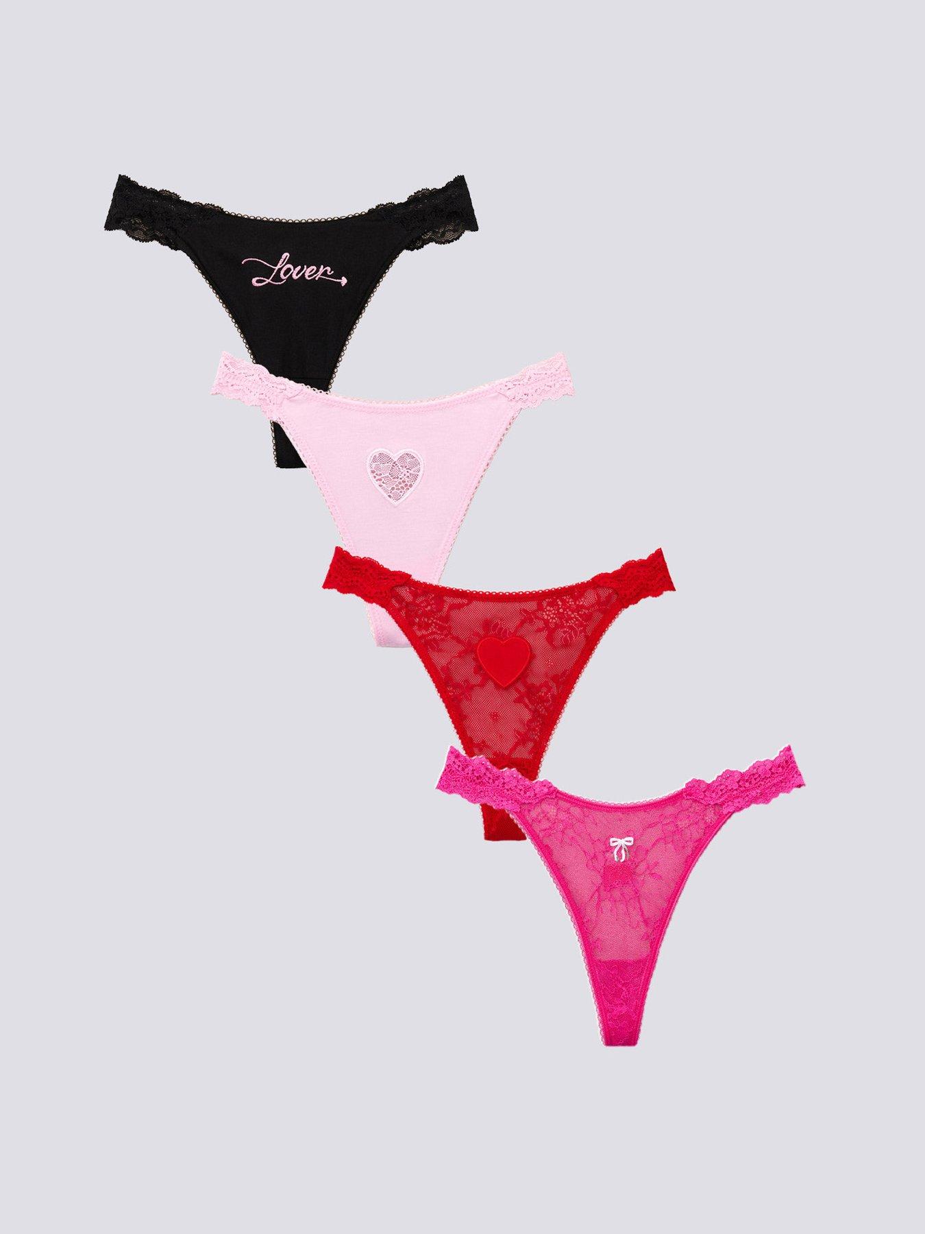 Boux Avenue Boux Avenue Valentines Thong 4pk Gift Box - Pink Mix