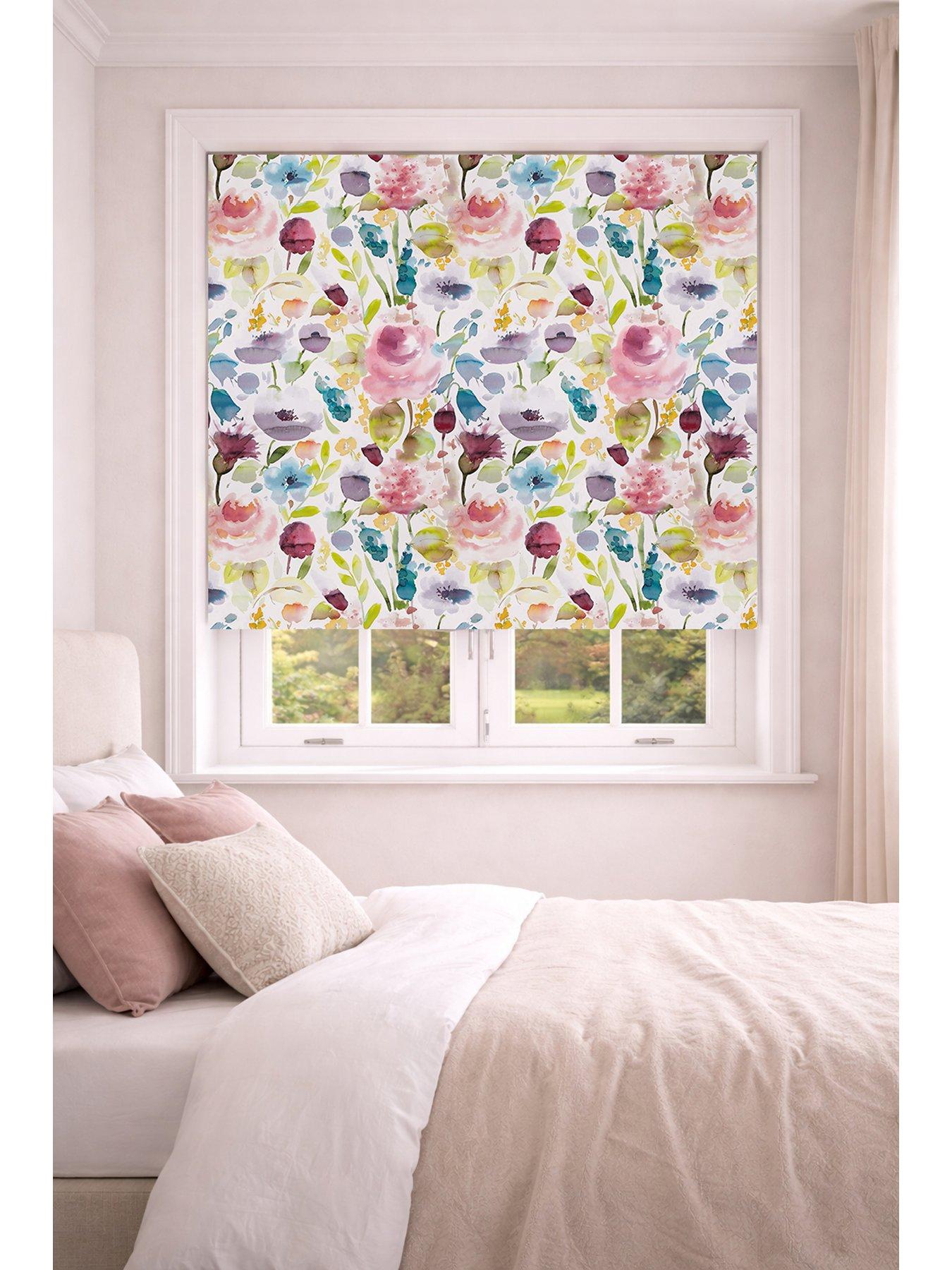Image 3 of 5 of The Very Collection Painted Floral Roller Blind 150x160 - Autumn
