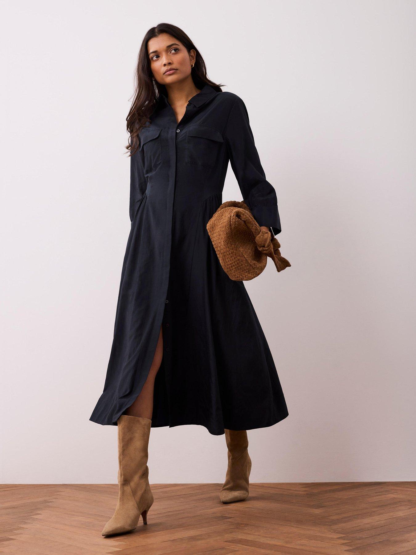 Image 2 of 6 of Mint Velvet Drop Waist Maxi Shirt Dress - Blue