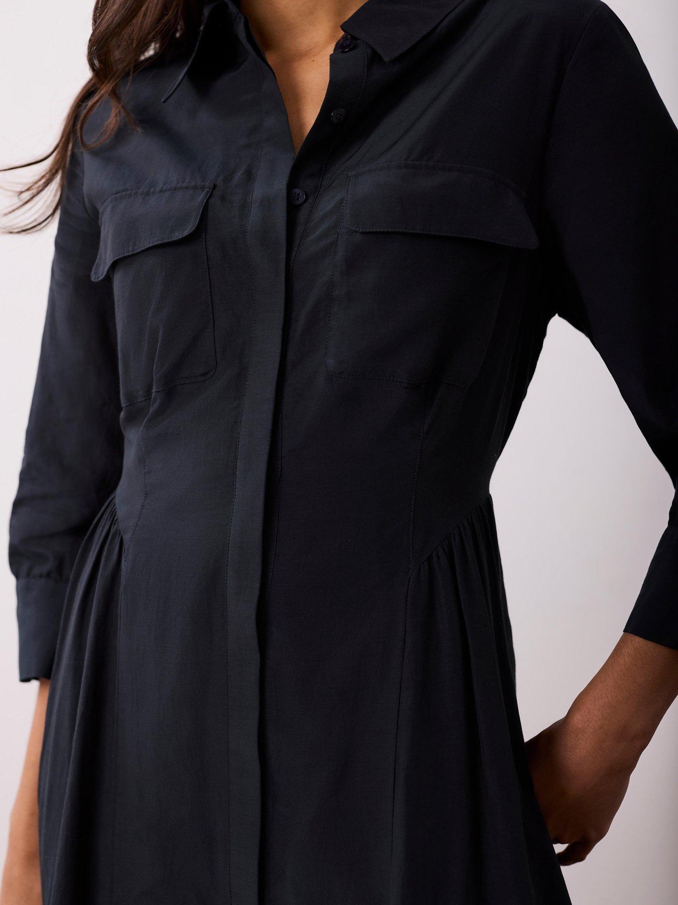Image 4 of 6 of Mint Velvet Drop Waist Maxi Shirt Dress - Blue
