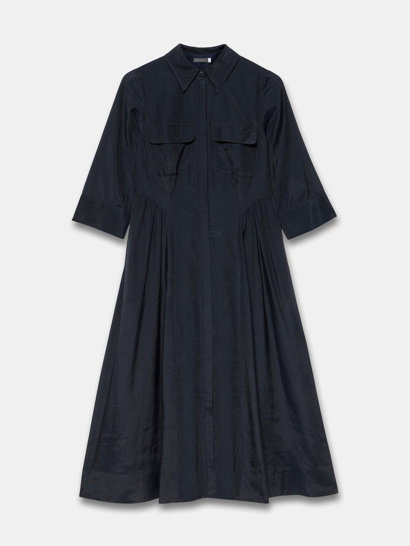 Image 5 of 6 of Mint Velvet Drop Waist Maxi Shirt Dress - Blue