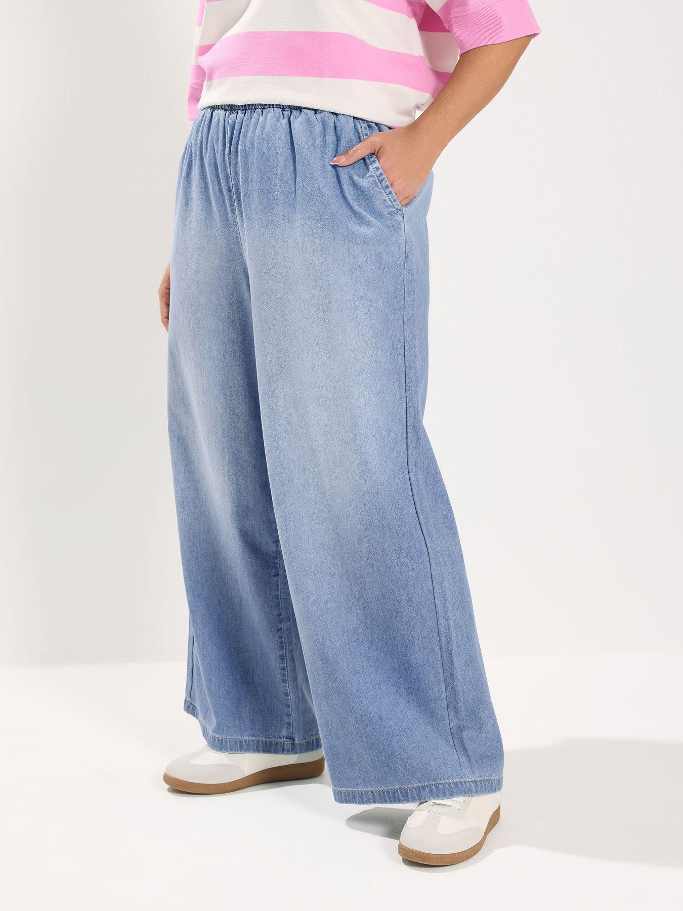 Yours Curve Pull On Wide Leg Jean 28"